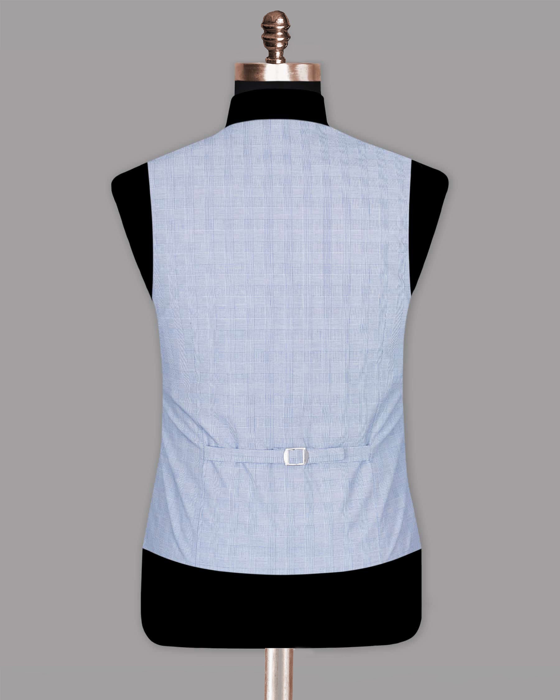 Casper Sky Tonal Plaid  Waistcoat