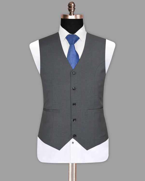 Smoky Grey Subtle Windowpane Waistcoat V1007-36, V1007-38, V1007-44, V1007-46, V1007-48, V1007-52, V1007-56, V1007-54, V1007-58, V1007-60, V1007-50, V1007-40, V1007-42