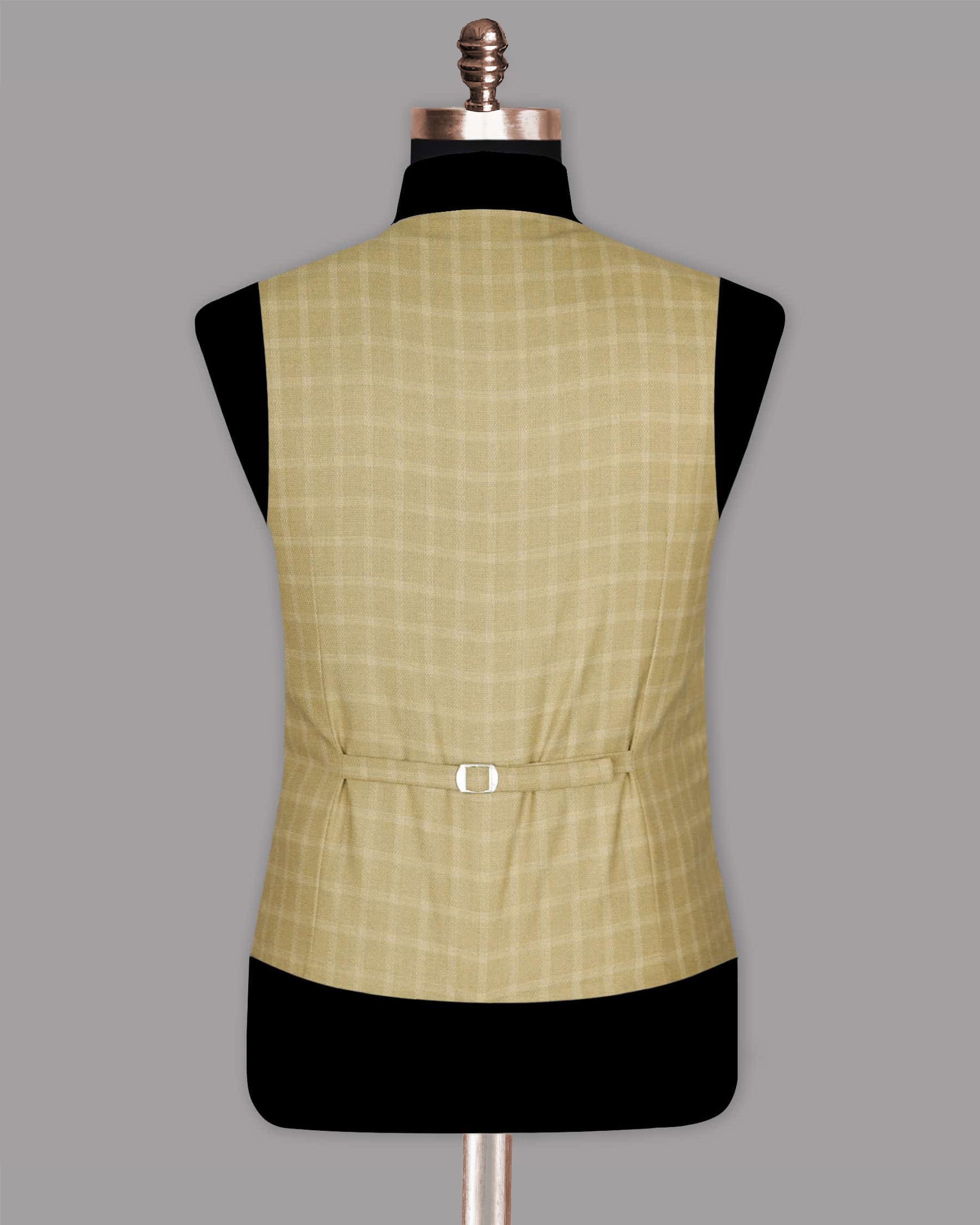 Pavlova Cream Windowpane Waistcoat