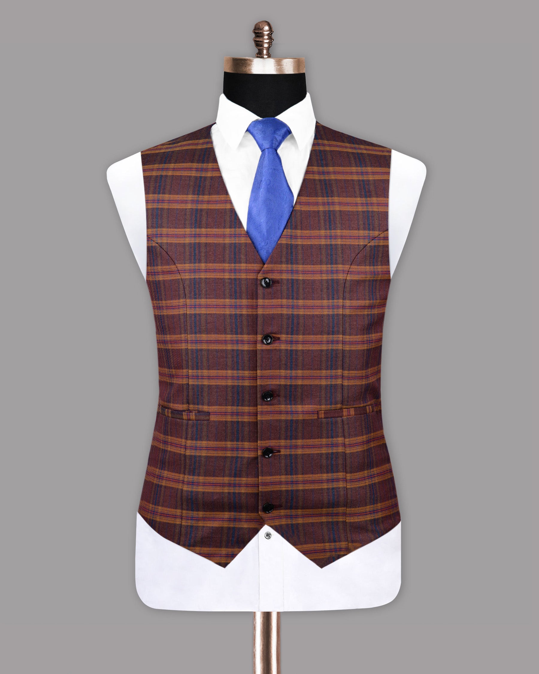 Stiletto Multi-color Horizontal Striped Tweed Waistcoat V1038-56, V1038-58, V1038-60, V1038-52, V1038-38, V1038-42, V1038-54, V1038-36, V1038-40, V1038-44, V1038-46, V1038-48, V1038-50