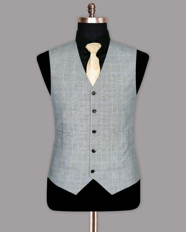 Oslo Gray Windowpane Waistcoat V1042-36, V1042-38, V1042-40, V1042-42, V1042-44, V1042-46, V1042-50, V1042-52, V1042-54, V1042-58, V1042-56, V1042-60, V1042-48