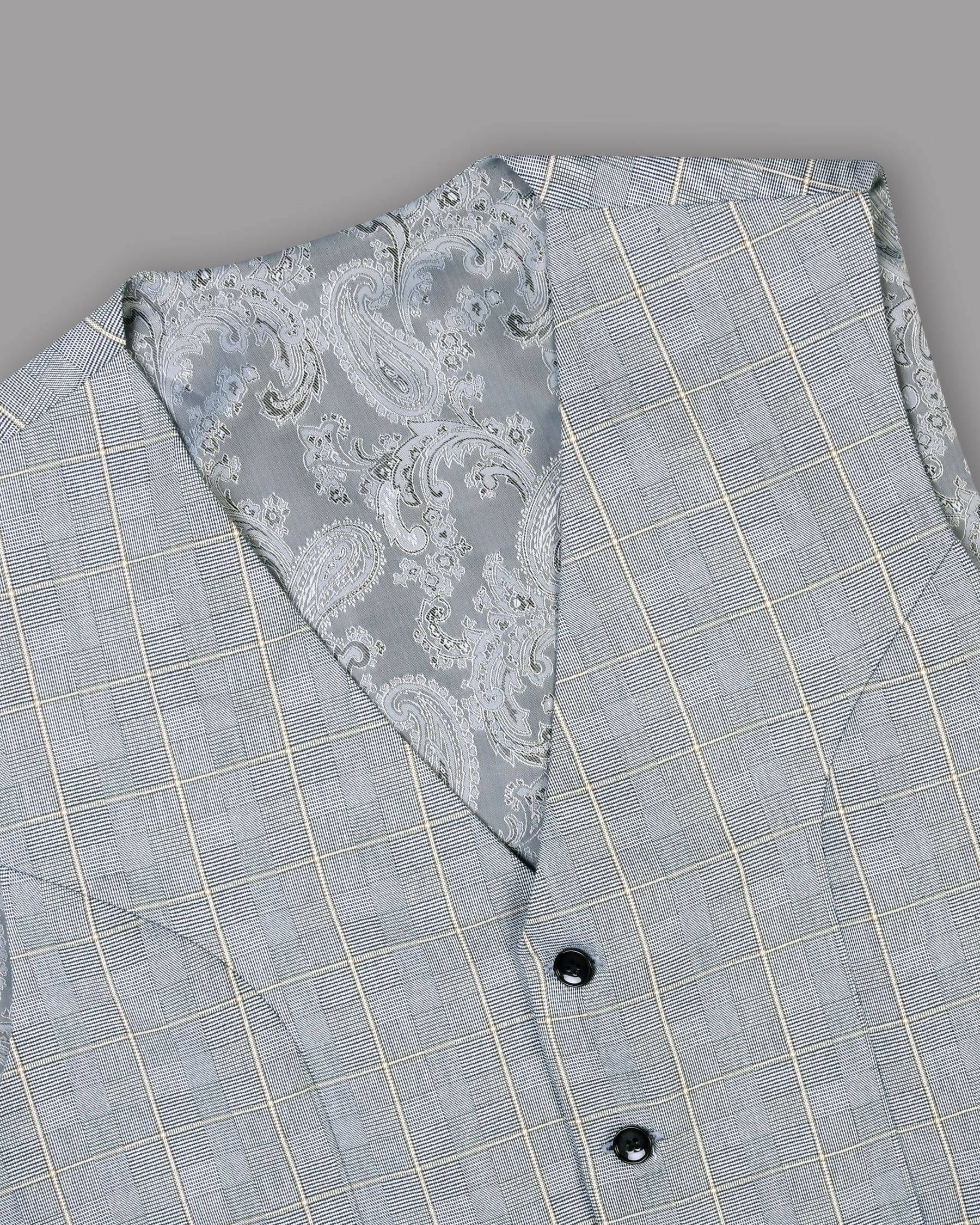 Oslo Gray Windowpane Waistcoat