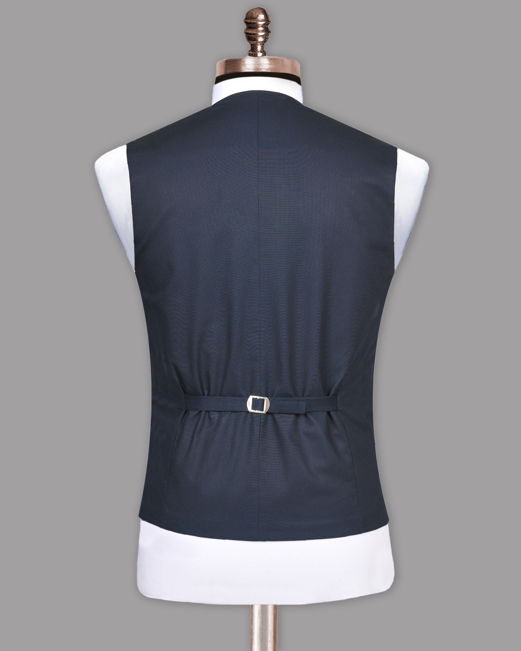 Navy Subtle Pinstriped Premium Cotton Sport Waistcoat