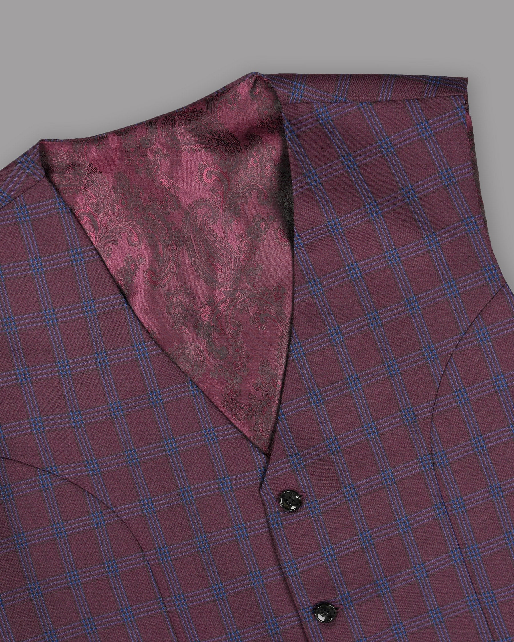 Tawny Port Windowpane Waistcoat