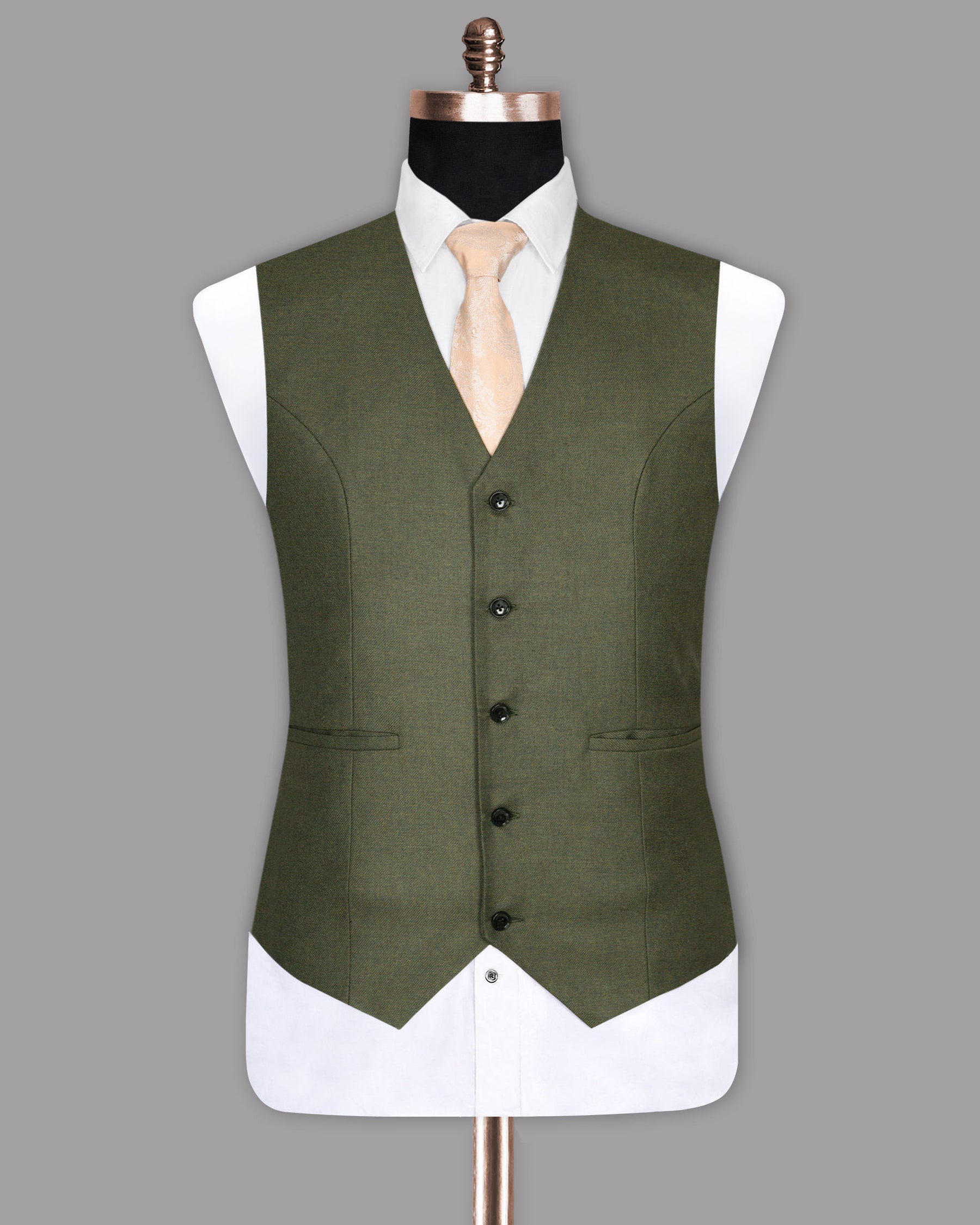 Fuscous Green Textured Waistcoat V1068-44, V1068-46, V1068-54, V1068-50, V1068-52, V1068-58, V1068-60, V1068-36, V1068-48, V1068-56, V1068-38, V1068-40, V1068-42