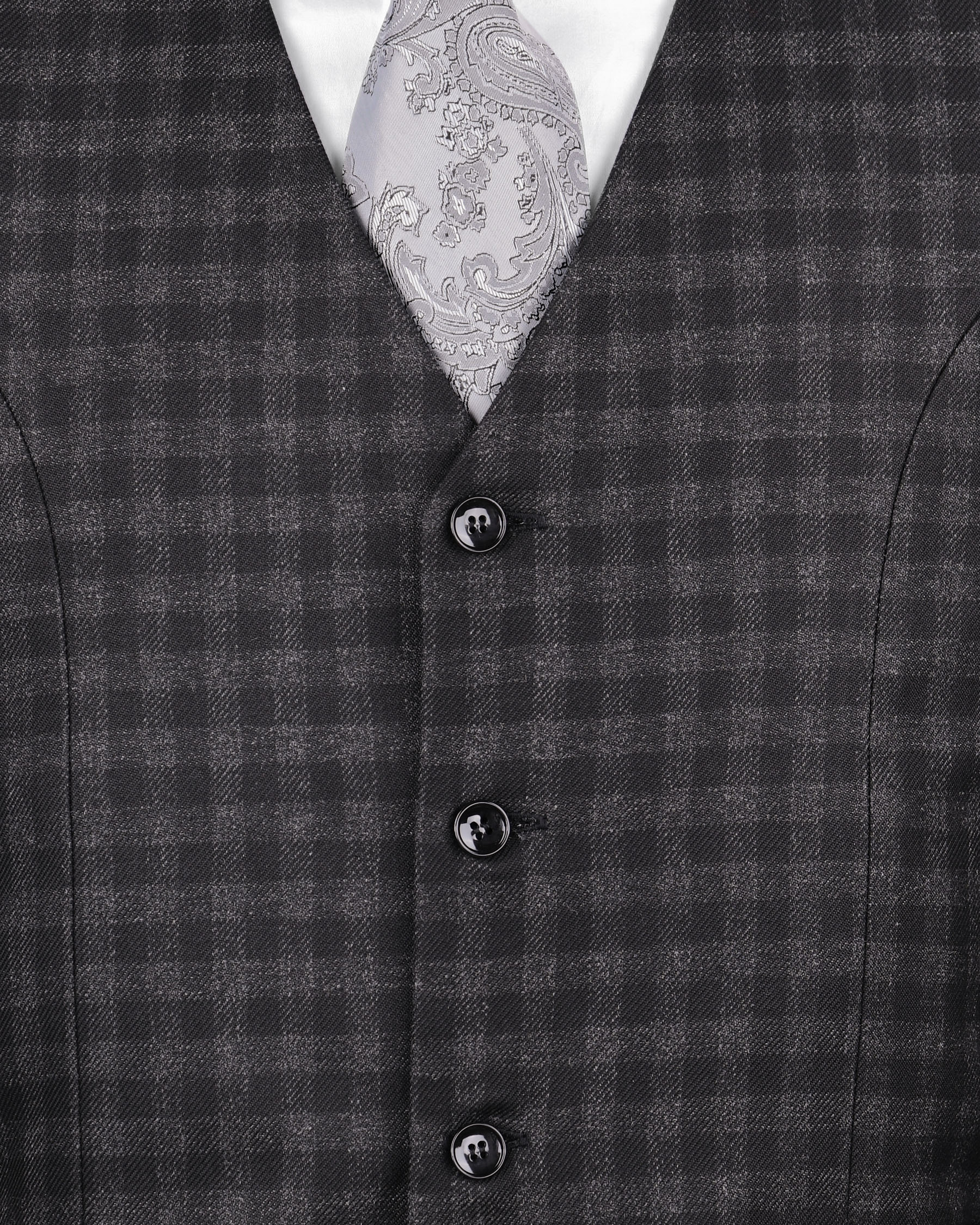 Abbey grey Tonal checked Waistcoat