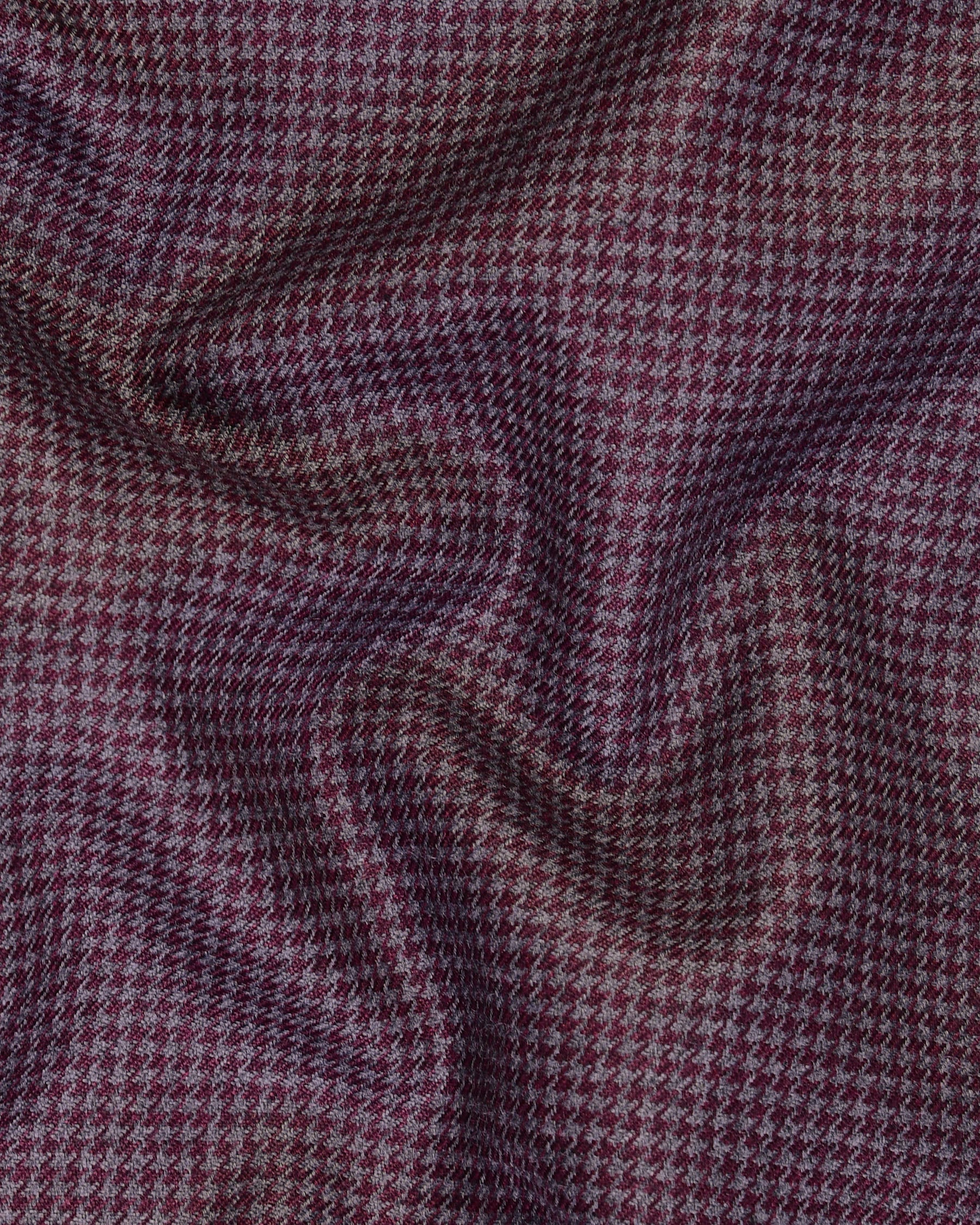 Wine Berry WoolRich Houndstooth Textured Waistcoat