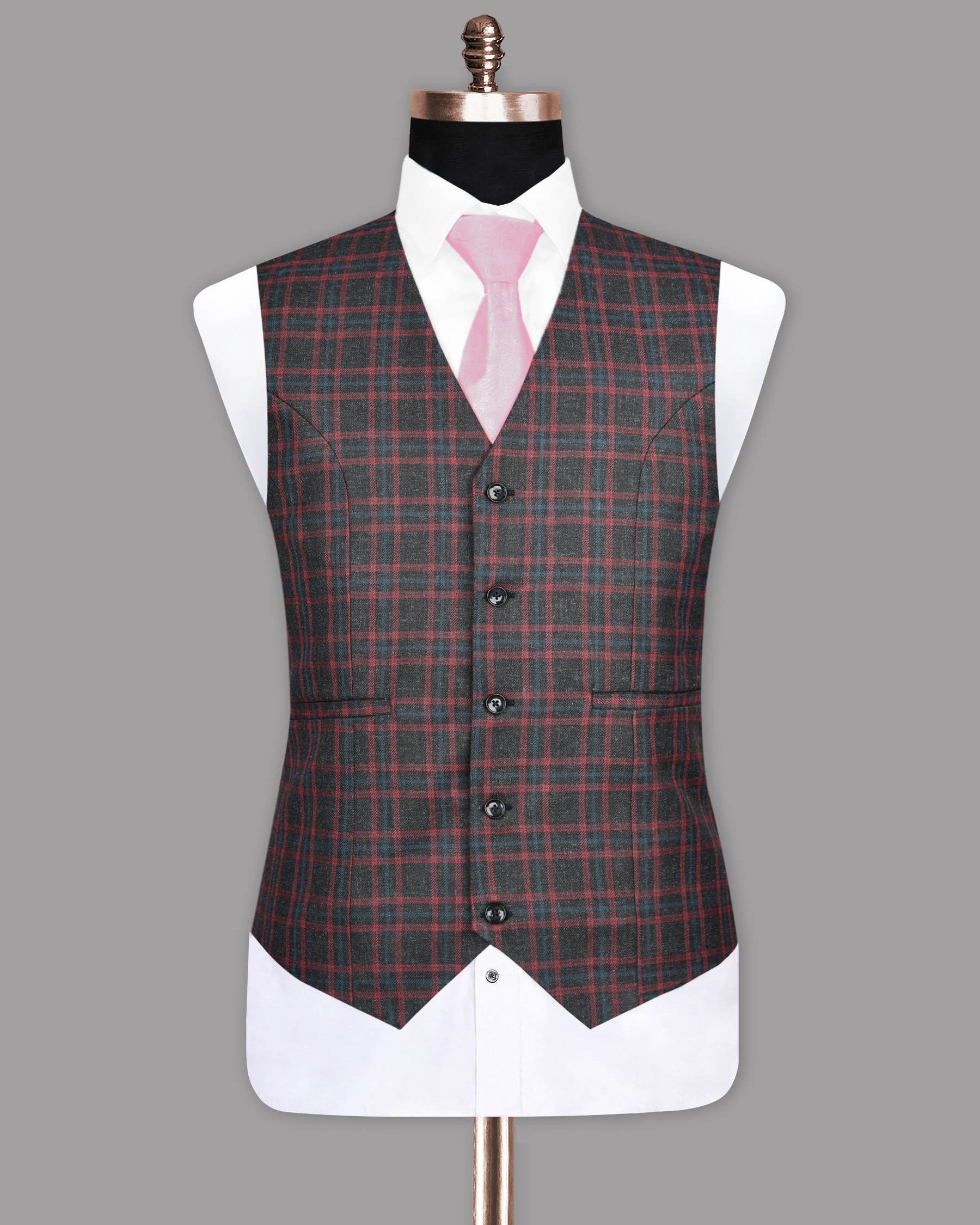 Piano with Mexican Red Plaid Waistcoat V1107-54, V1107-58, V1107-44, V1107-46, V1107-36, V1107-38, V1107-48, V1107-50, V1107-56, V1107-60, V1107-40, V1107-42, V1107-52