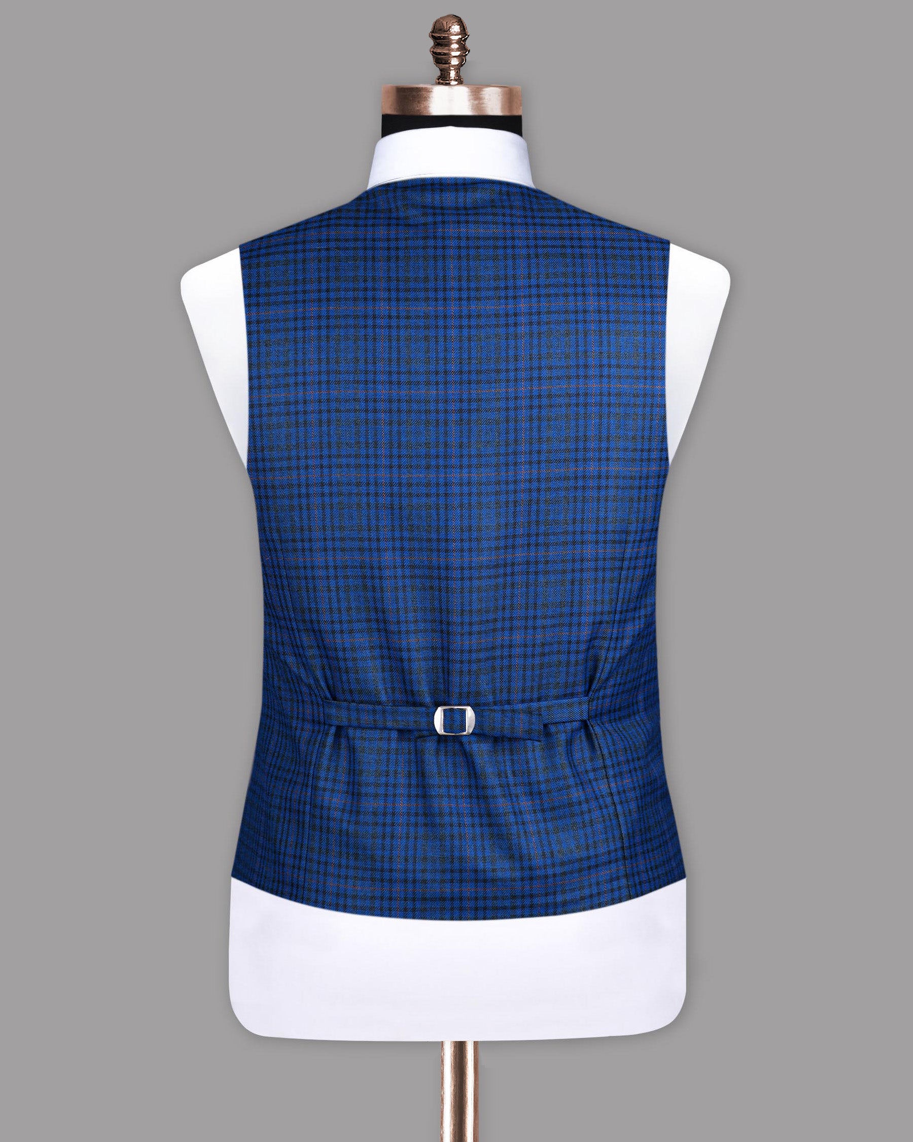 Astronaut Blue with Black Plaid Waistcoat