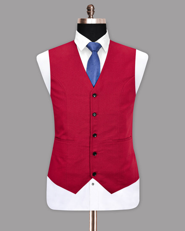 Shiraz Red Luxurious Linen Waistcoat V1169-36, V1169-38, V1169-40, V1169-44, V1169-46, V1169-48, V1169-50, V1169-52, V1169-54, V1169-58, V1169-42, V1169-56, V1169-60