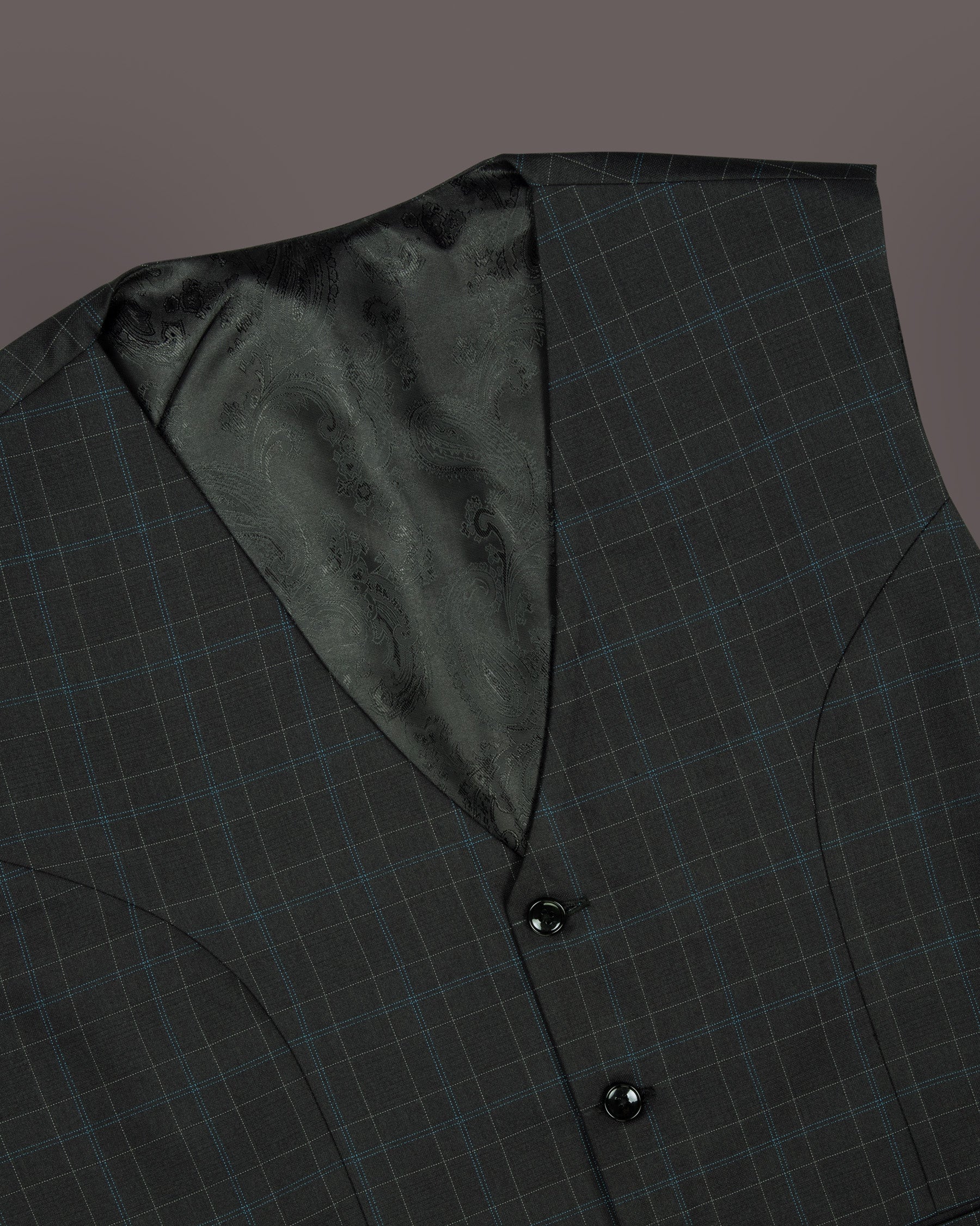 Blackcurrant Windowpane Wool Rich Waistcoat V1203-36, V1203-38, V1203-40, V1203-42, V1203-44, V1203-46, V1203-48, V1203-50, V1203-52, V1203-54, V1203-56, V1203-58, V1203-60