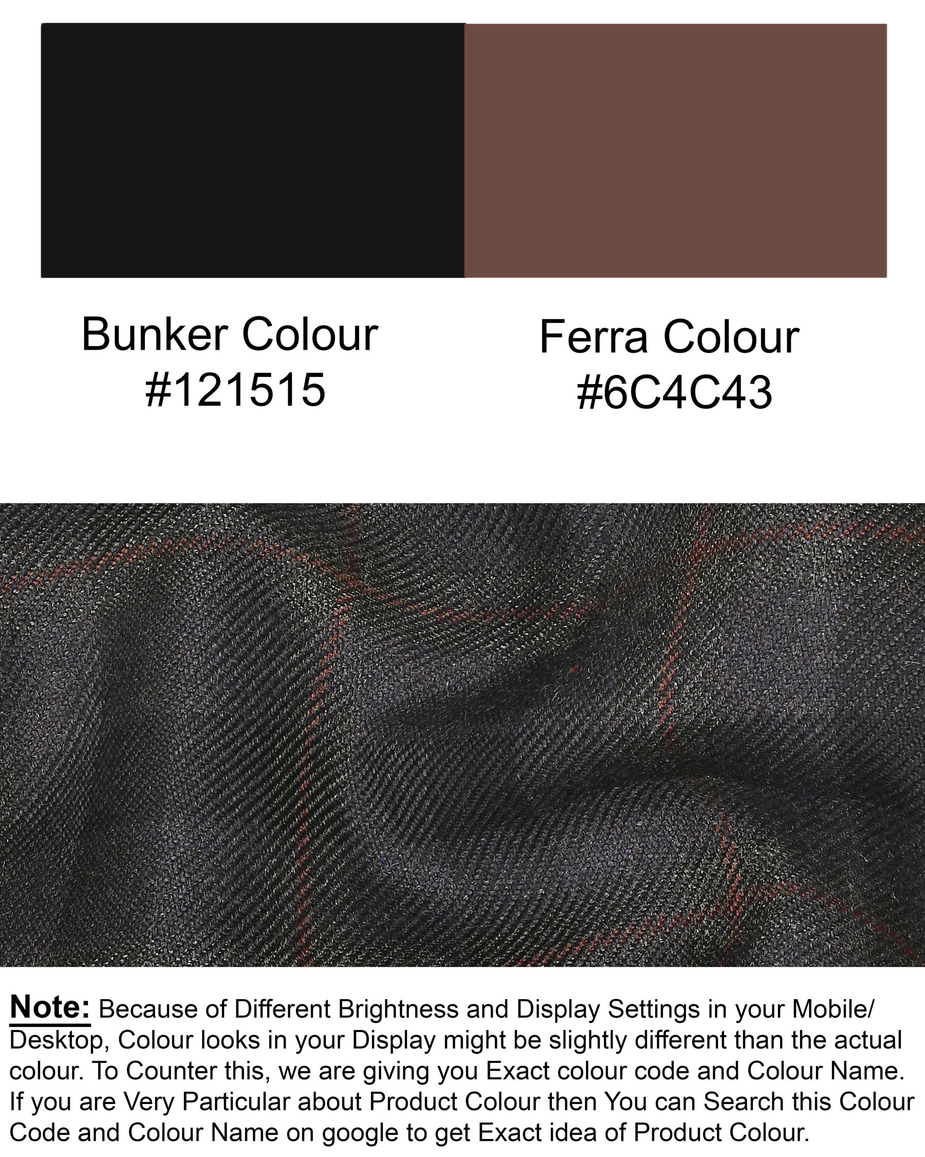 Bunker Black Wool Rich Subtle Plaid Waistcoat V1204-36, V1204-38, V1204-46, V1204-40, V1204-42, V1204-44, V1204-48, V1204-50, V1204-52, V1204-54, V1204-56, V1204-58, V1204-60,