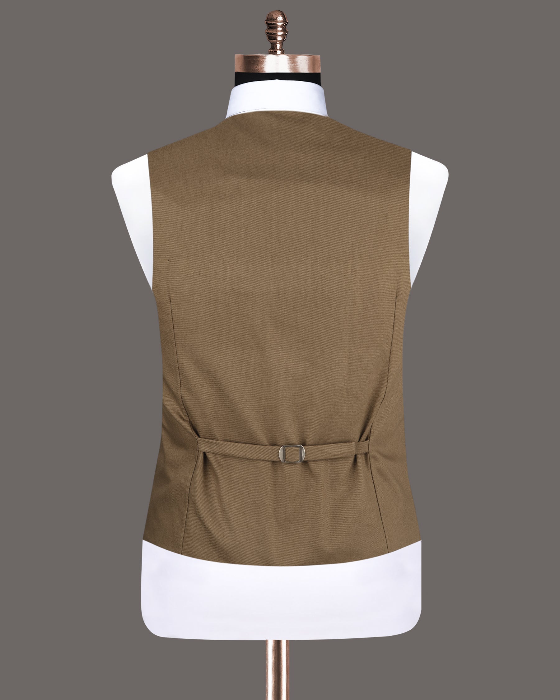 Shadow Brown Premium Cotton Solid Waistcoat V1209-36, V1209-38, V1209-40, V1209-42, V1209-44, V1209-54, V1209-52, V1209-56, V1209-58, V1209-60, V1209-46, V1209-48, V1209-50