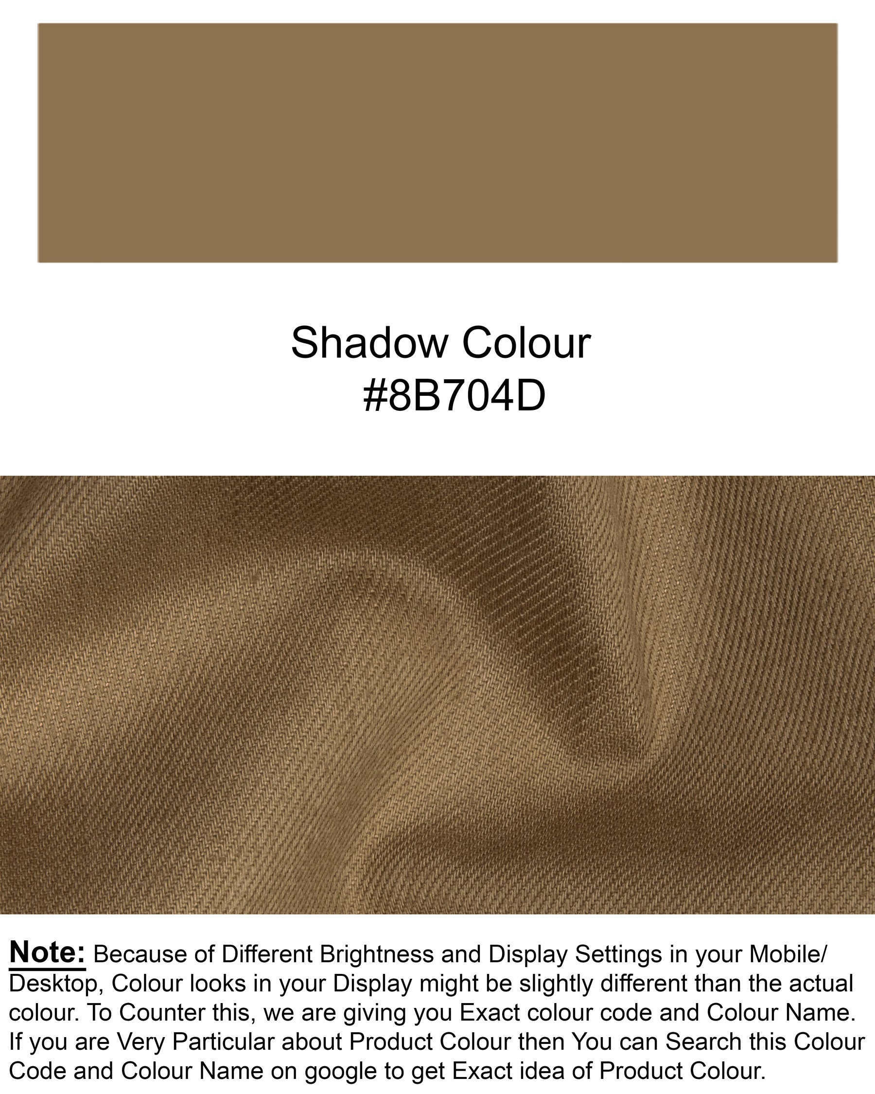 Shadow Brown Premium Cotton Solid Waistcoat V1209-36, V1209-38, V1209-40, V1209-42, V1209-44, V1209-54, V1209-52, V1209-56, V1209-58, V1209-60, V1209-46, V1209-48, V1209-50