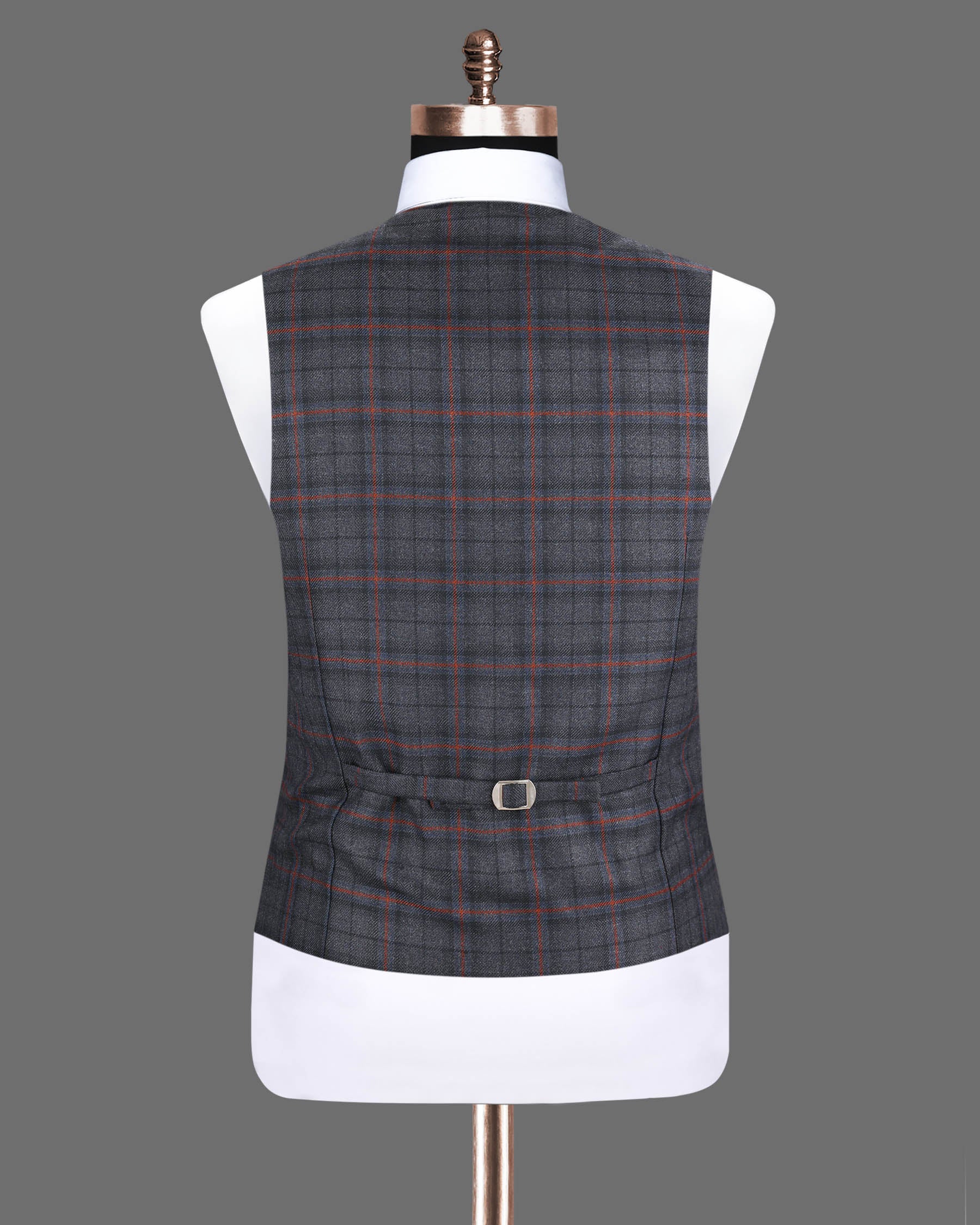 Ninja Grey Windowpane Wool Rich Waistcoat V1211-36, V1211-38, V1211-40, V1211-42, V1211-54, V1211-48, V1211-50, V1211-52, V1211-56, V1211-44, V1211-46, V1211-58, V1211-60