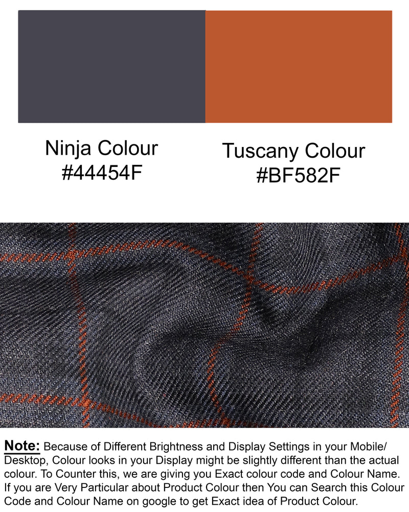 Ninja Grey Windowpane Wool Rich Waistcoat V1211-36, V1211-38, V1211-40, V1211-42, V1211-54, V1211-48, V1211-50, V1211-52, V1211-56, V1211-44, V1211-46, V1211-58, V1211-60