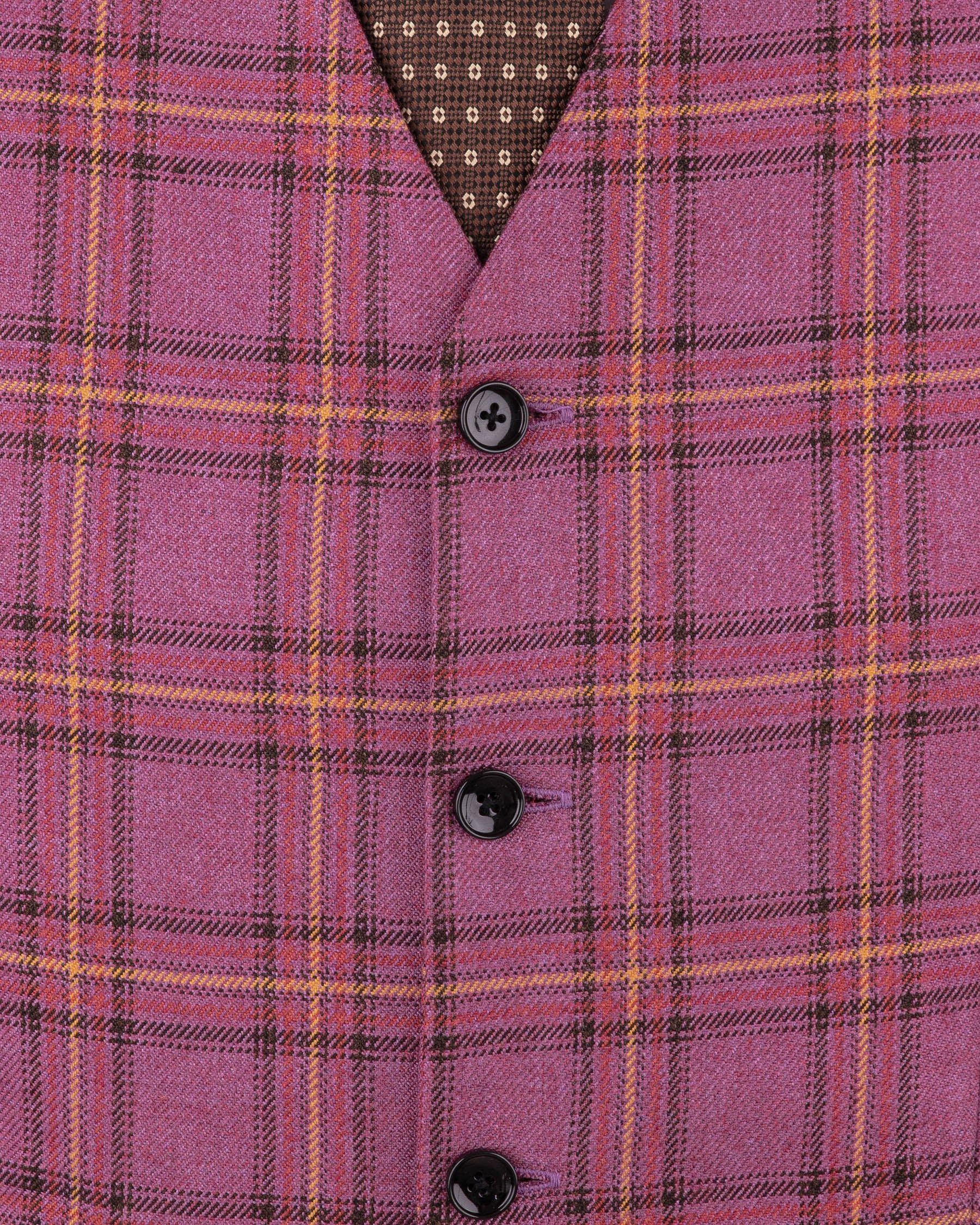 Strikemaster Pink Wool Rich Checked Waistcoat V1212-36, V1212-38, V1212-40, V1212-42, V1212-46, V1212-48, V1212-54, V1212-56, V1212-58, V1212-60, V1212-50, V1212-52, V1212-44