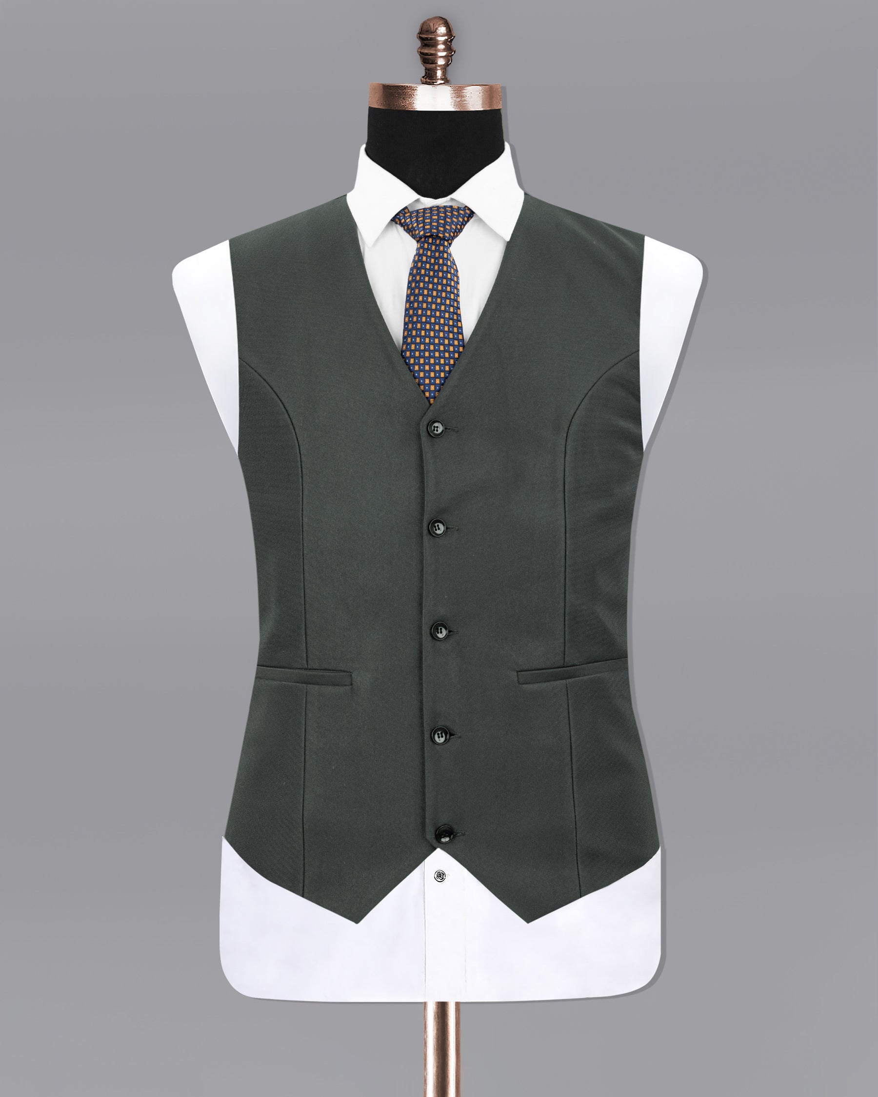 Greyish Green Premium Cotton Waistcoat V1213-54, V1213-38, V1213-42, V1213-56, V1213-60, V1213-36, V1213-46, V1213-58, V1213-48, V1213-40, V1213-44, V1213-50, V1213-52