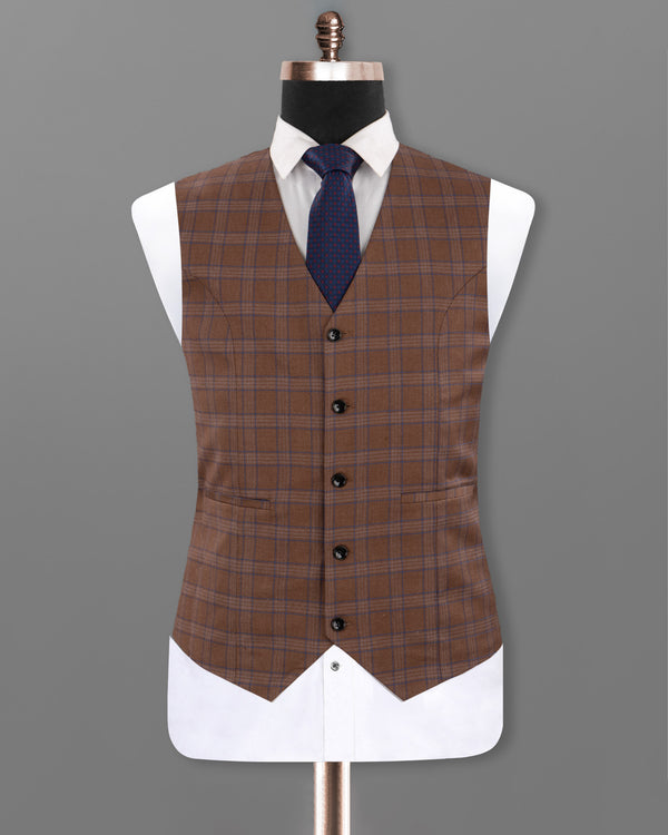 Old Copper Brown Plaid Woolrich Waistcoat V1216-36, V1216-38, V1216-40, V1216-48, V1216-50, V1216-52, V1216-60, V1216-42, V1216-44, V1216-46, V1216-54, V1216-56, V1216-58