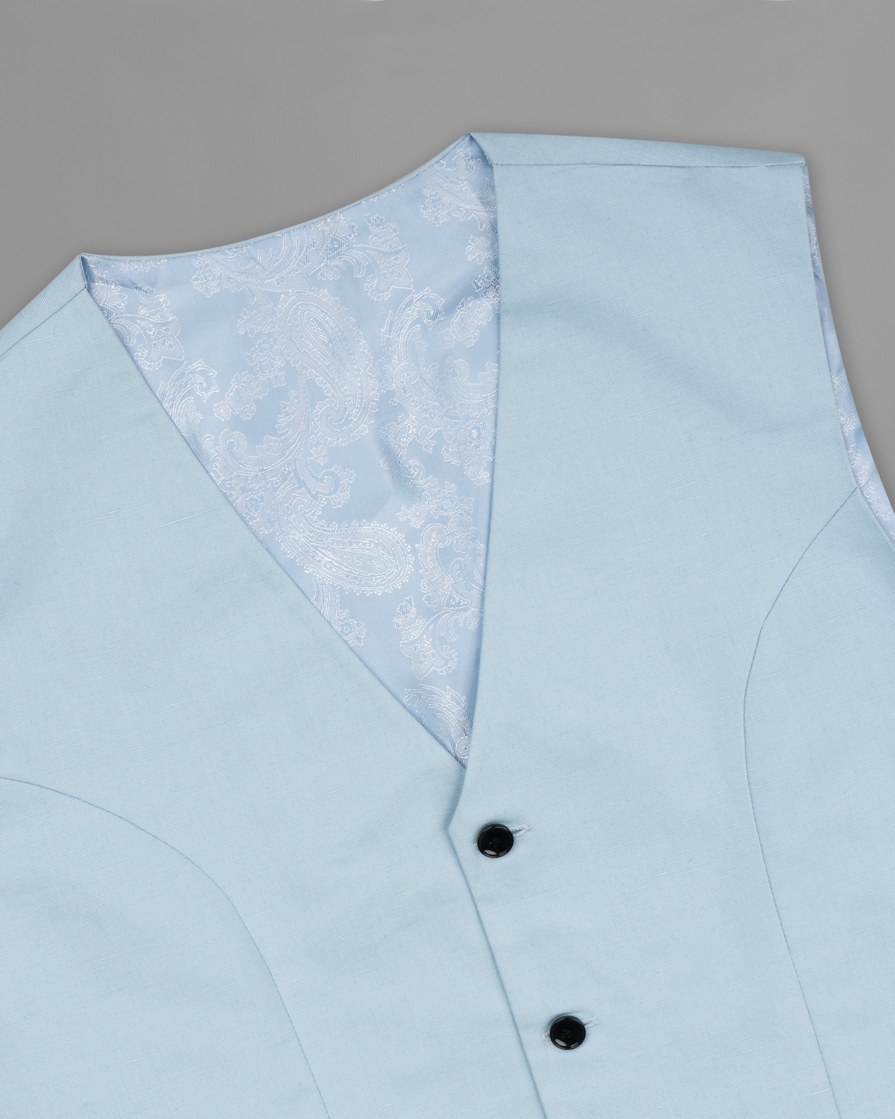 Ziggurat Light Blue Luxurious Linen Waistcoat V1222-36, V1222-38, V1222-44, V1222-50, V1222-60, V1222-40, V1222-42, V1222-46, V1222-48, V1222-52, V1222-54, V1222-56, V1222-58, V1222-60