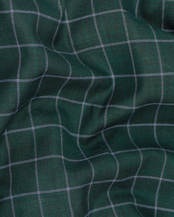 Cable Green Windowpane Wool Rich Waistcoat V1226-40, V1226-42, V1226-46, V1226-48, V1226-50, V1226-52, V1226-56, V1226-60, V1226-36, V1226-38, V1226-44, V1226-54, V1226-58