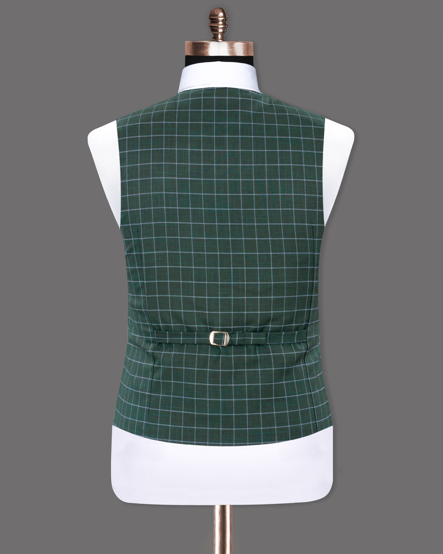 Cable Green Windowpane Wool Rich Waistcoat V1226-40, V1226-42, V1226-46, V1226-48, V1226-50, V1226-52, V1226-56, V1226-60, V1226-36, V1226-38, V1226-44, V1226-54, V1226-58