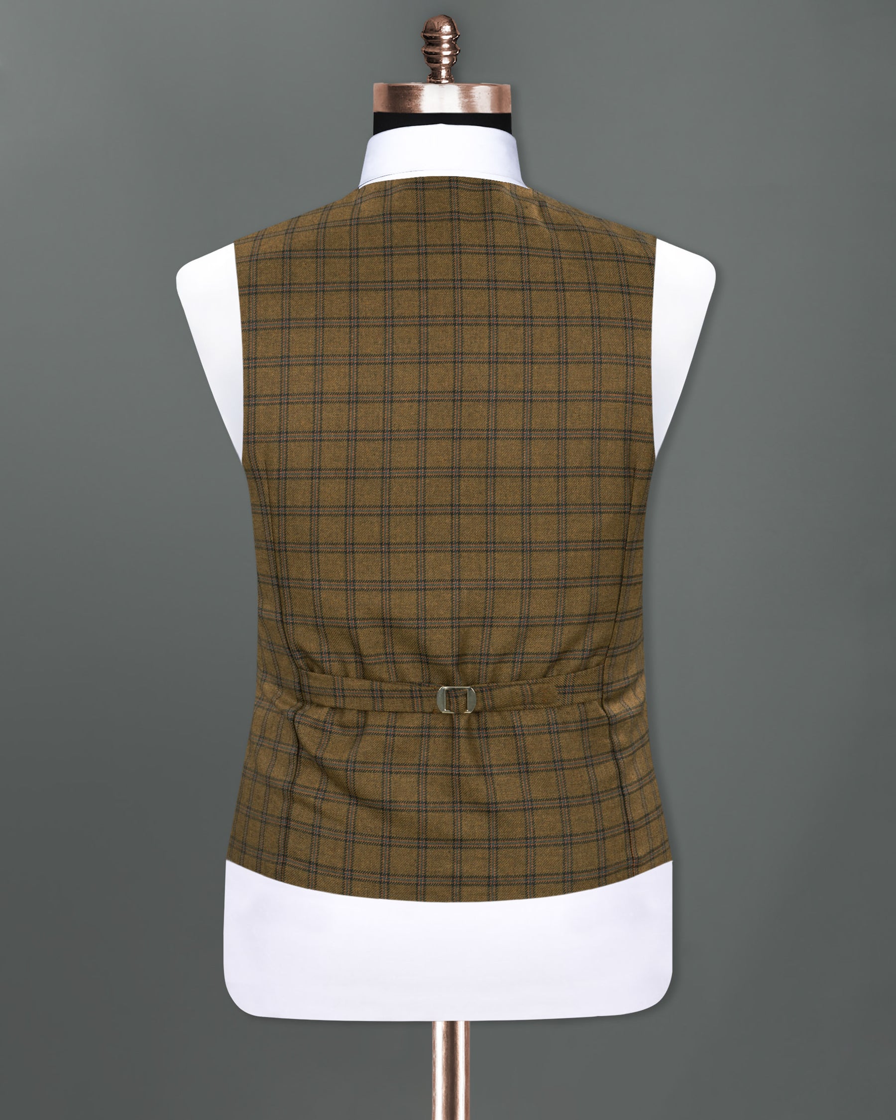 Milbrook Brown Plaid Wool Rich Waistcoat V1228-42, V1228-44, V1228-46, V1228-50, V1228-54, V1228-48, V1228-52, V1228-56, V1228-58, V1228-60, V1228-36, V1228-38, V1228-40