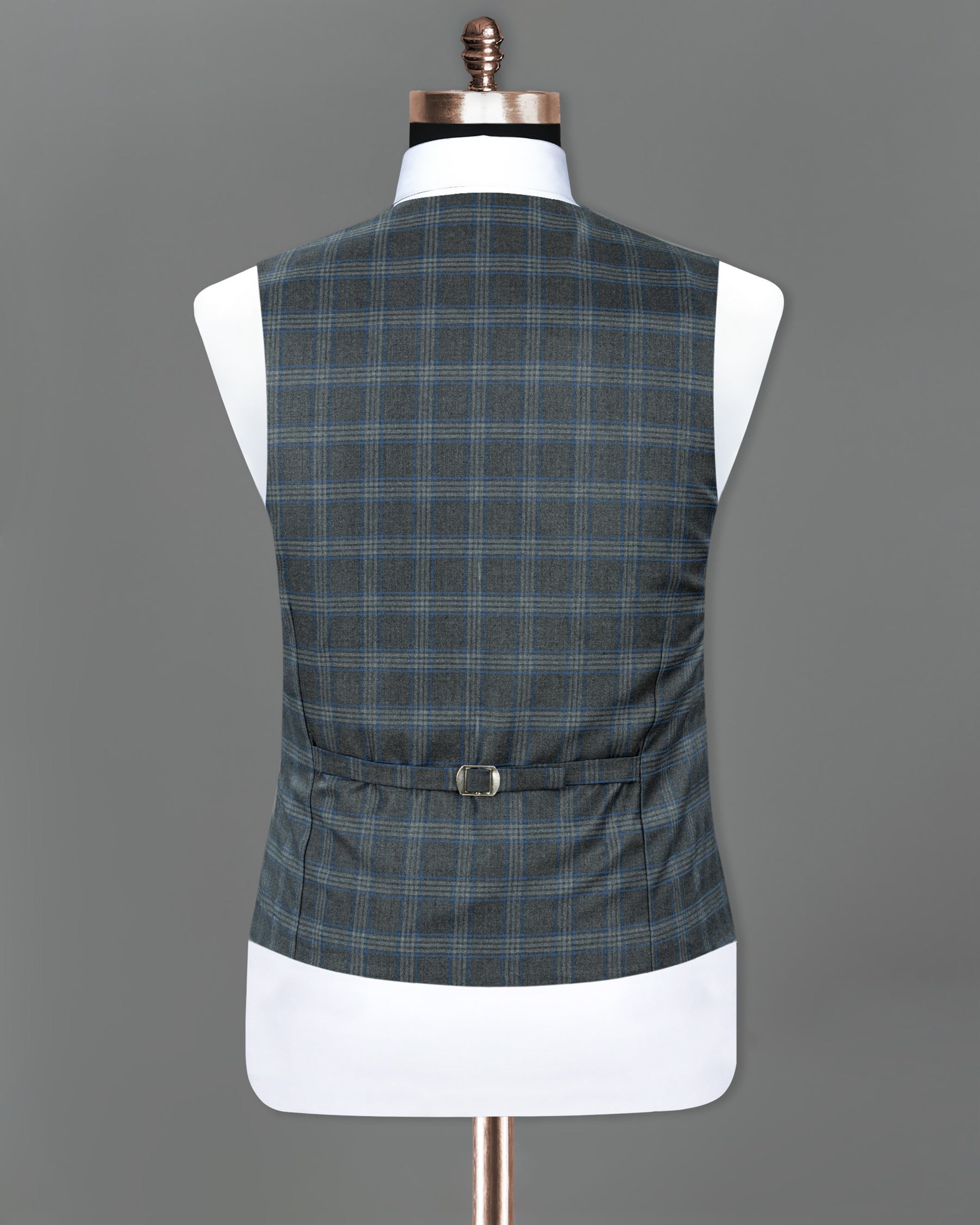 Scarpa Flow Gray Windowpane Wool Rich Waistcoat V1231-36, V1231-38, V1231-40, V1231-42, V1231-44, V1231-46, V1231-48, V1231-50, V1231-52, V1231-54, V1231-56, V1231-58, V1231-60