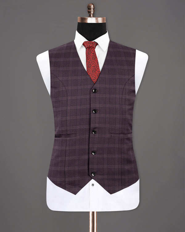 Burgundy Windowpane Woolrich Waistcoat V1234-60, V1234-56, V1234-36, V1234-38, V1234-40, V1234-42, V1234-44, V1234-46, V1234-48, V1234-50, V1234-52, V1234-54, V1234-58