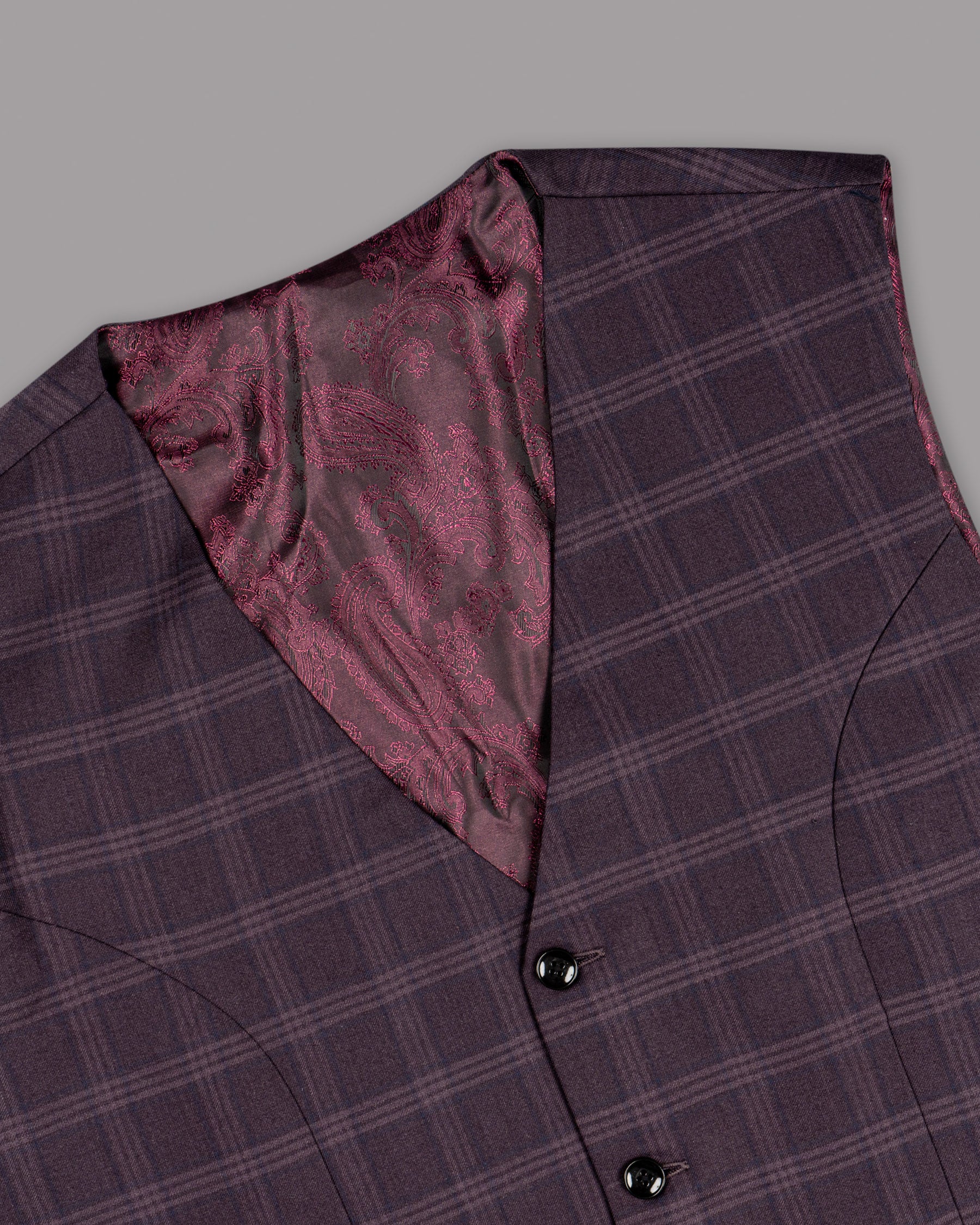 Burgundy Windowpane Woolrich Waistcoat V1234-60, V1234-56, V1234-36, V1234-38, V1234-40, V1234-42, V1234-44, V1234-46, V1234-48, V1234-50, V1234-52, V1234-54, V1234-58