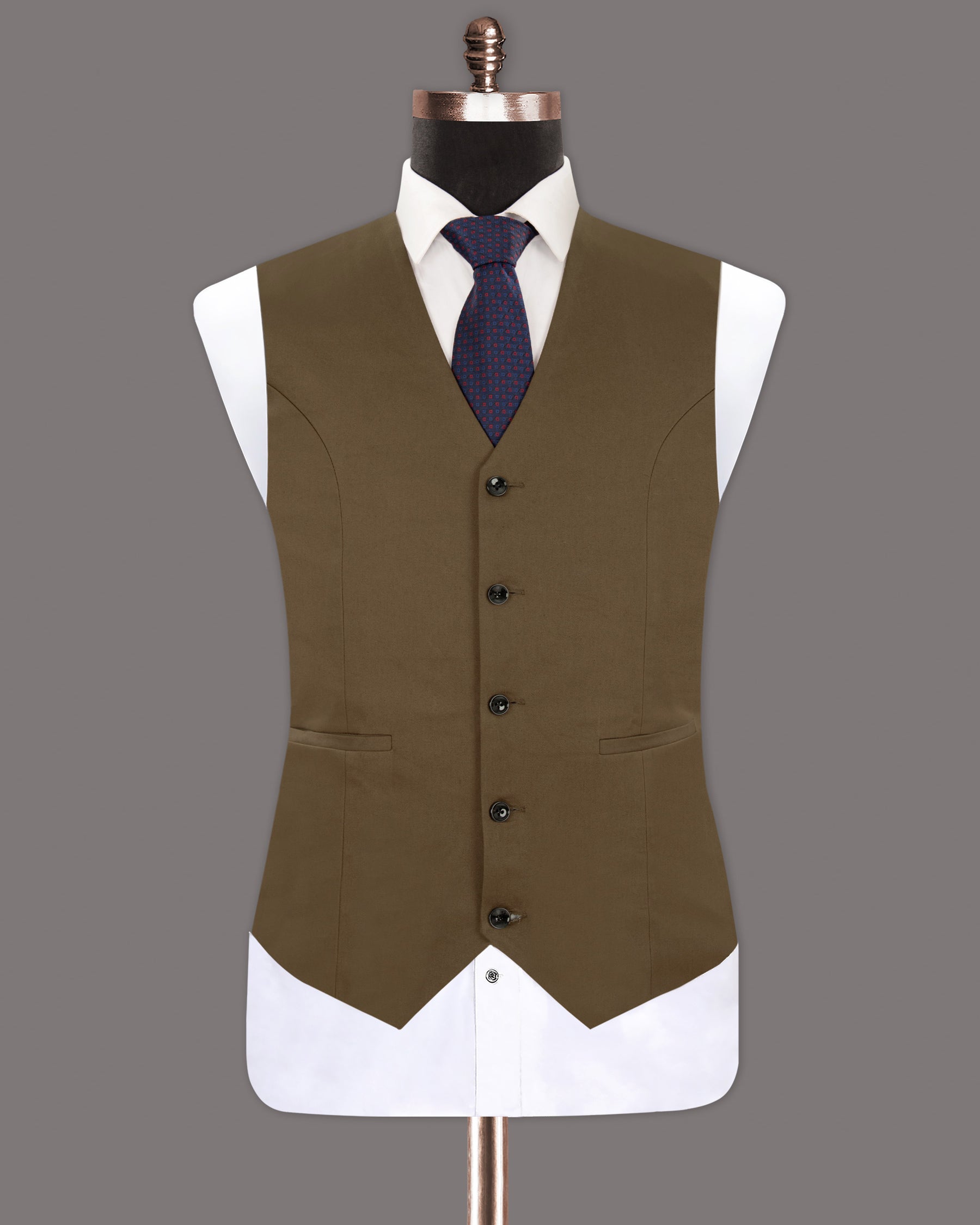 Hemlock Brown Premium Cotton Waistcoat V1256-36, V1256-38, V1256-40, V1256-44, V1256-58, V1256-42, V1256-46, V1256-48, V1256-50, V1256-52, V1256-54, V1256-56, V1256-60