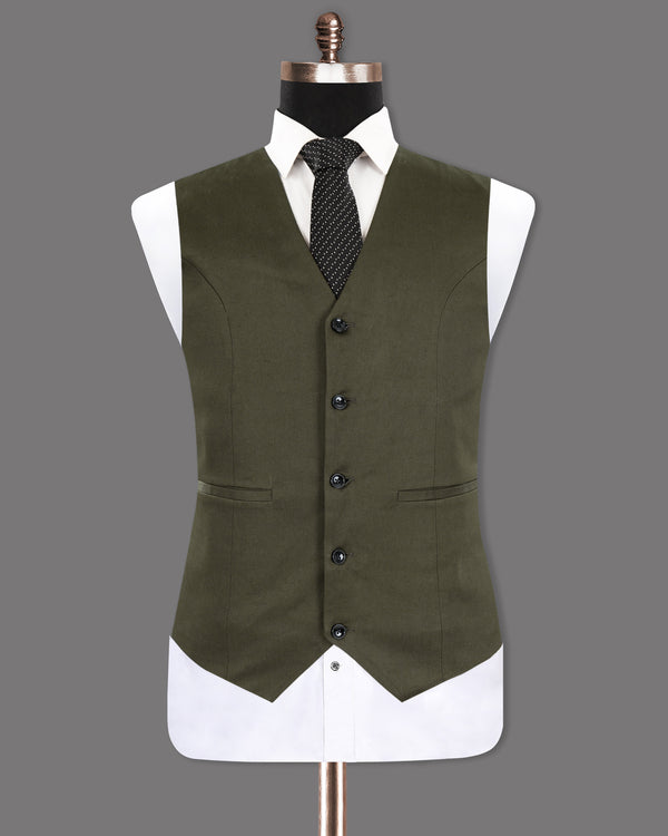 Hemlock Brown Stretchable Premium Cotton Waistcoat V1263-36, V1263-38, V1263-40, V1263-42, V1263-48, V1263-54, V1263-58, V1263-44, V1263-46, V1263-50, V1263-52, V1263-56, V1263-60