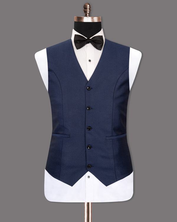 Port Gore Blue Subtle Textured Woolrich Waistcoat V1273-36, V1273-38, V1273-40, V1273-44, V1273-48, V1273-52, V1273-54, V1273-56, V1273-60, V1273-42, V1273-46, V1273-50, V1273-58