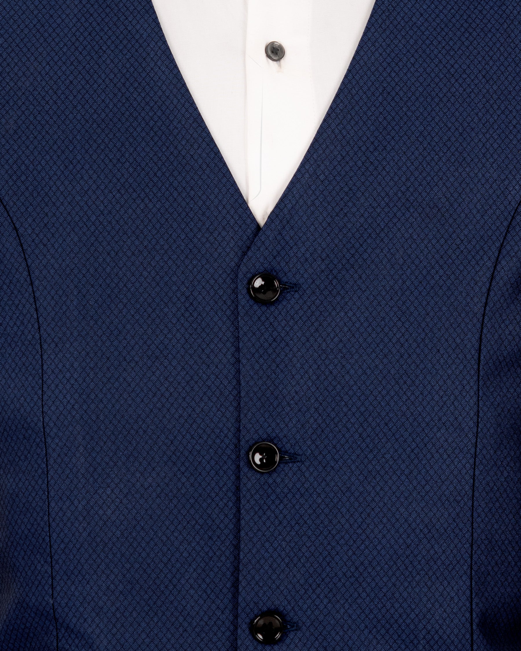 Port Gore Blue Subtle Textured Woolrich Waistcoat V1273-36, V1273-38, V1273-40, V1273-44, V1273-48, V1273-52, V1273-54, V1273-56, V1273-60, V1273-42, V1273-46, V1273-50, V1273-58