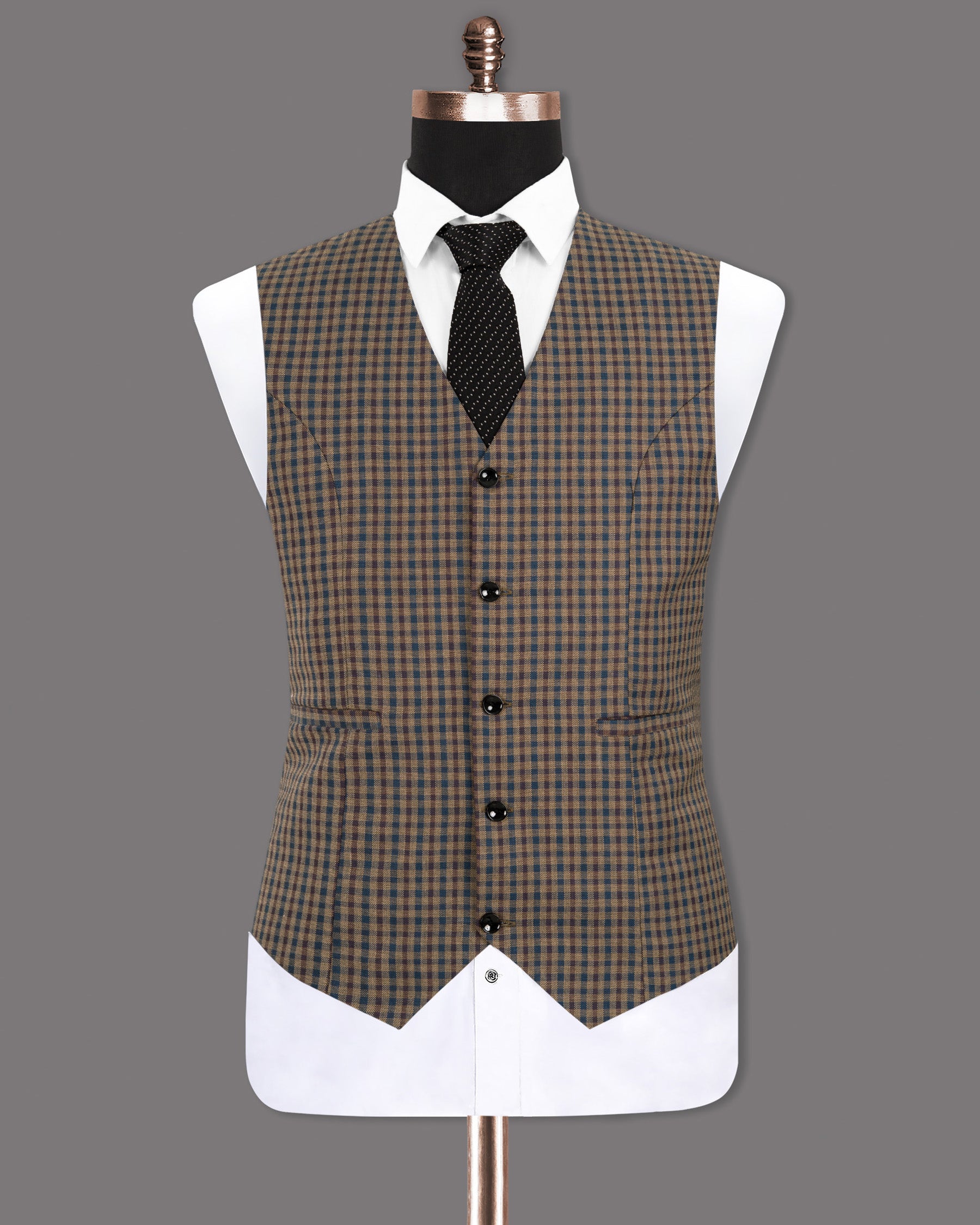 Givry and Blumine Gingham Woolrich Waistcoat V1277-36, V1277-38, V1277-40, V1277-42, V1277-44, V1277-46, V1277-48, V1277-50, V1277-52, V1277-54, V1277-56, V1277-58, V1277-60