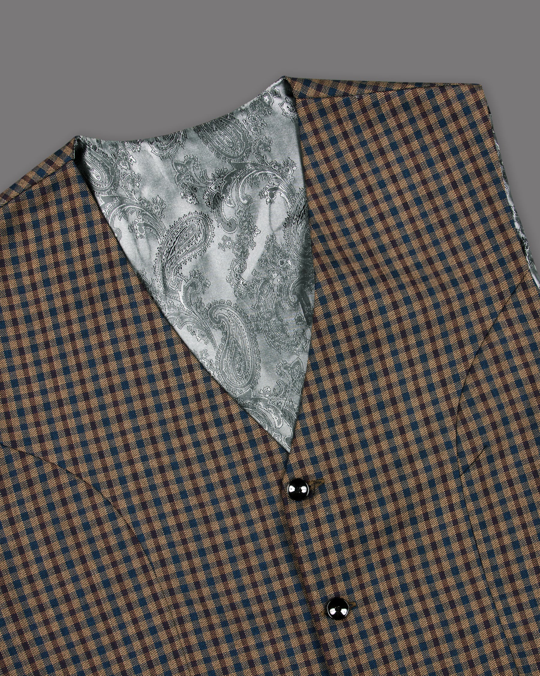 Givry and Blumine Gingham Woolrich Waistcoat V1277-36, V1277-38, V1277-40, V1277-42, V1277-44, V1277-46, V1277-48, V1277-50, V1277-52, V1277-54, V1277-56, V1277-58, V1277-60