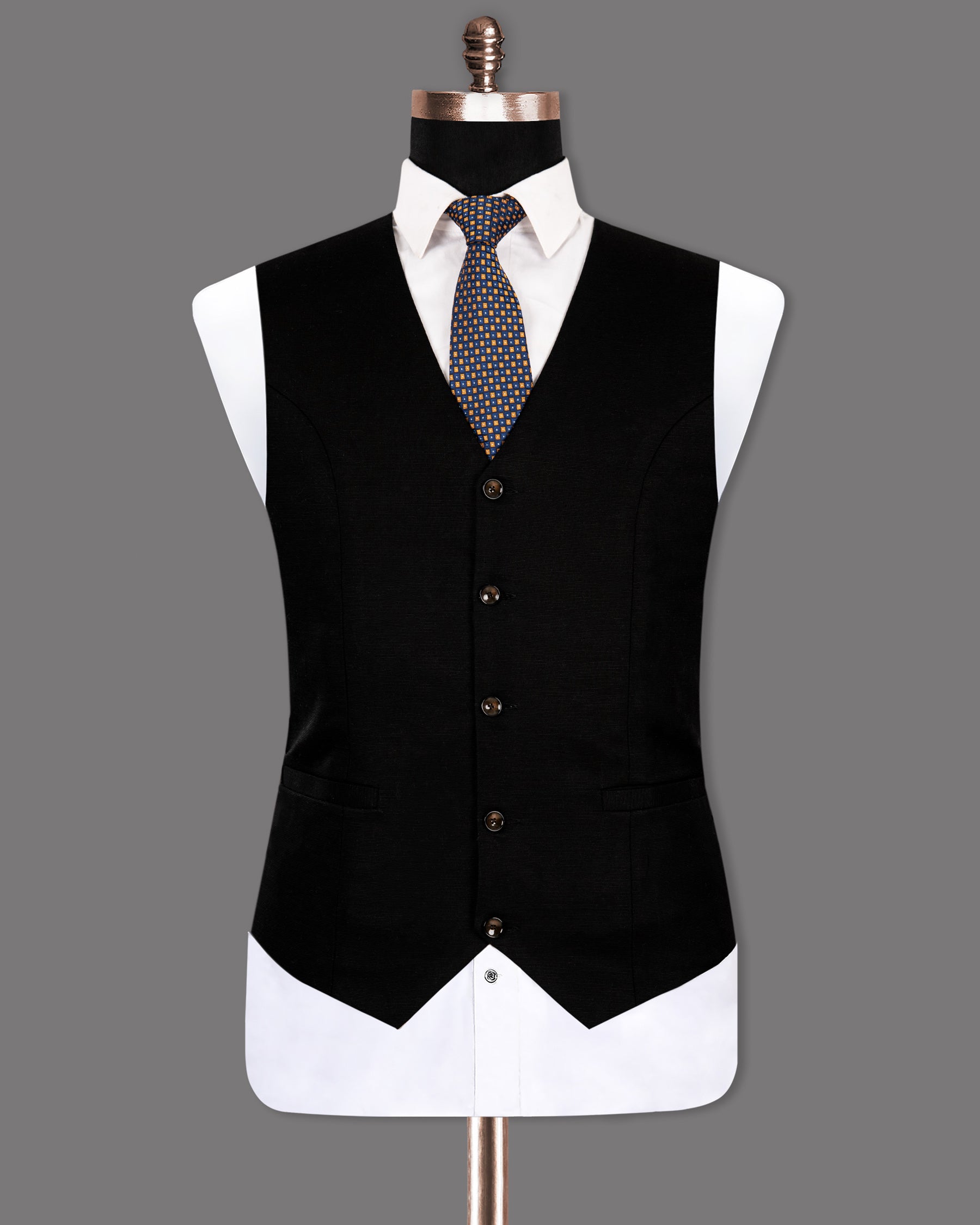 Jade Black Premium Cotton Waistcoat V1281-36, V1281-38, V1281-40, V1281-42, V1281-44, V1281-46, V1281-48, V1281-50, V1281-52, V1281-54, V1281-56, V1281-58, V1281-60