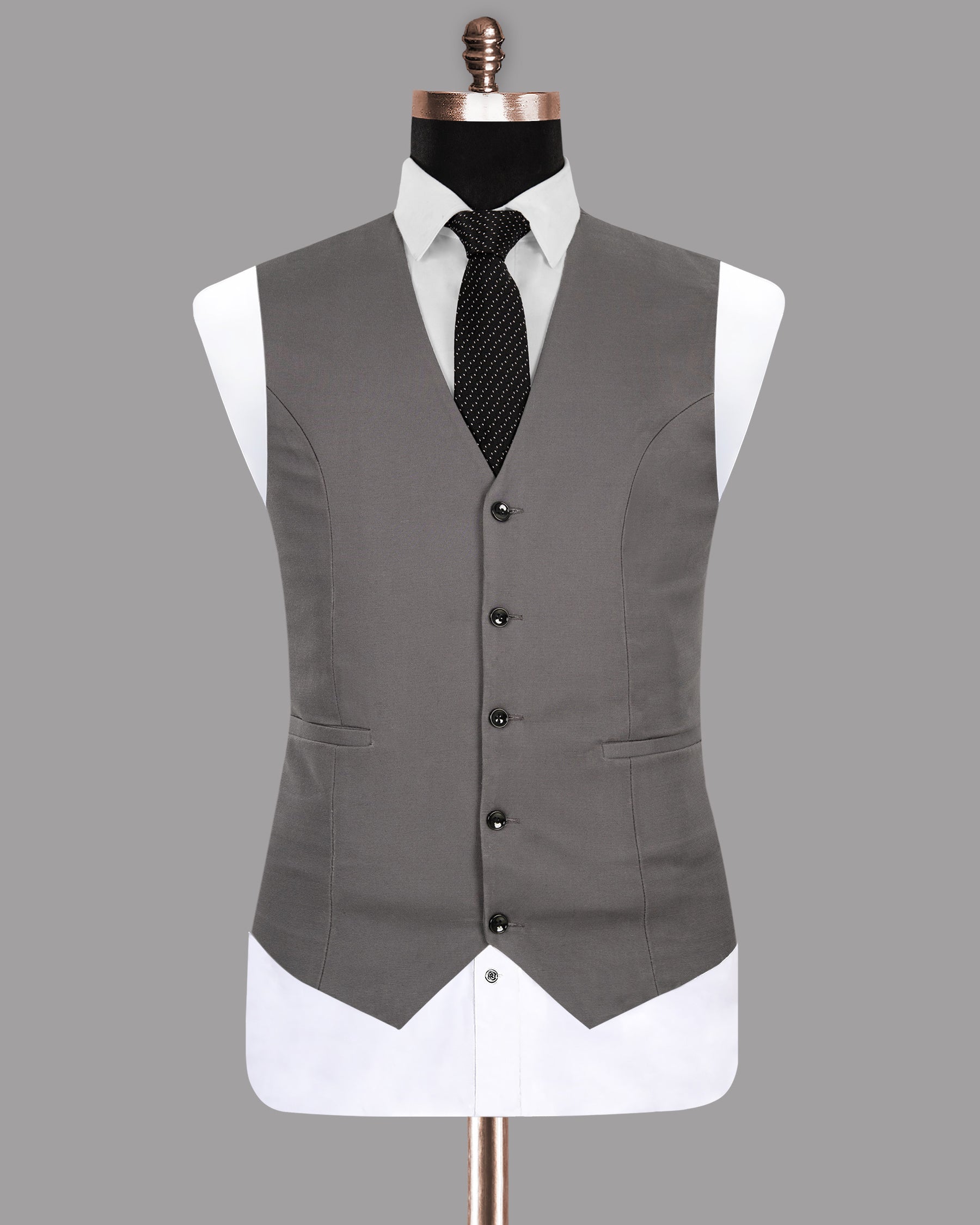 Bright Grey Premium Cotton Waistcoat V1283-36, V1283-38, V1283-40, V1283-42, V1283-44, V1283-46, V1283-48, V1283-50, V1283-52, V1283-54, V1283-56, V1283-58, V1283-60