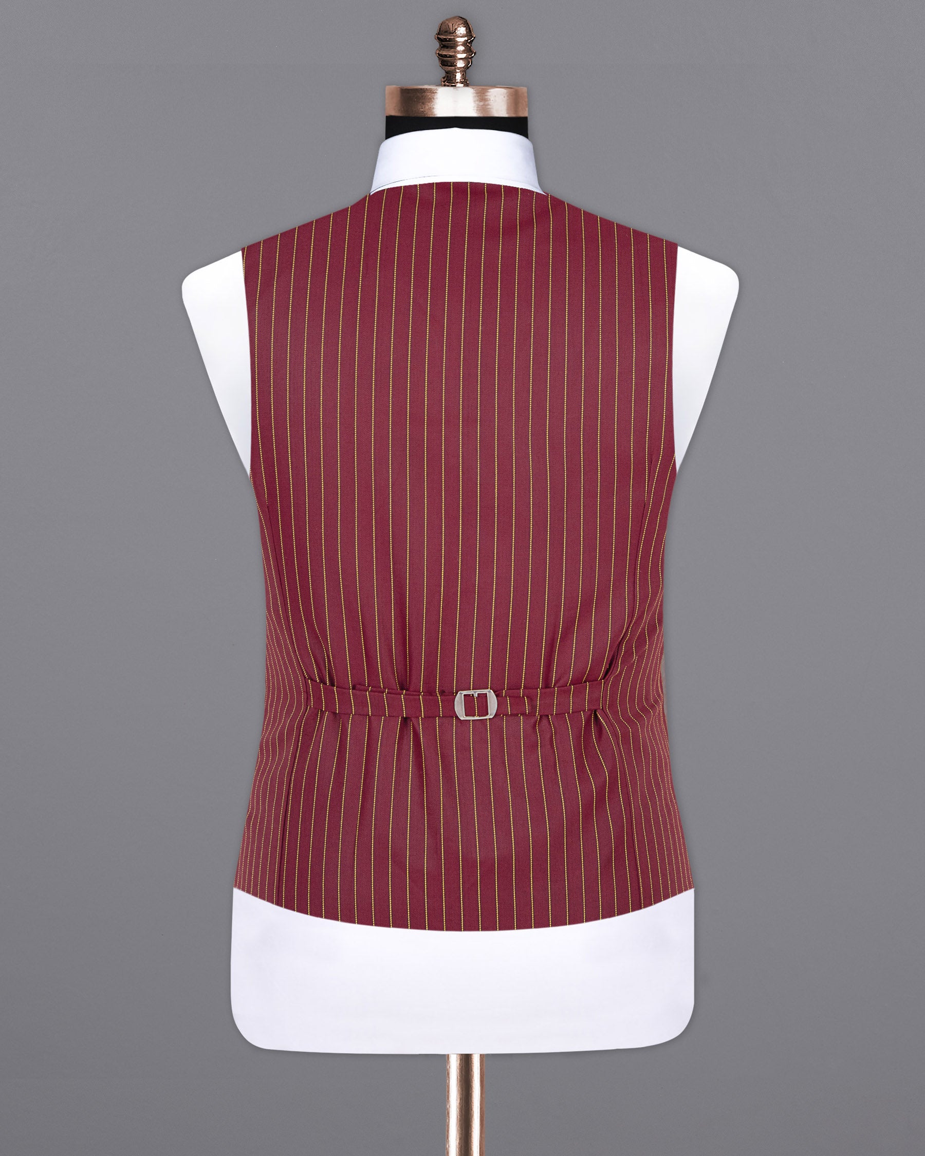 Tosca Red with Cream Can Yellow Striped Woolrich Waistcoat V1290-36, V1290-38, V1290-40, V1290-42, V1290-44, V1290-46, V1290-48, V1290-50, V1290-52, V1290-54, V1290-56, V1290-58, V1290-60