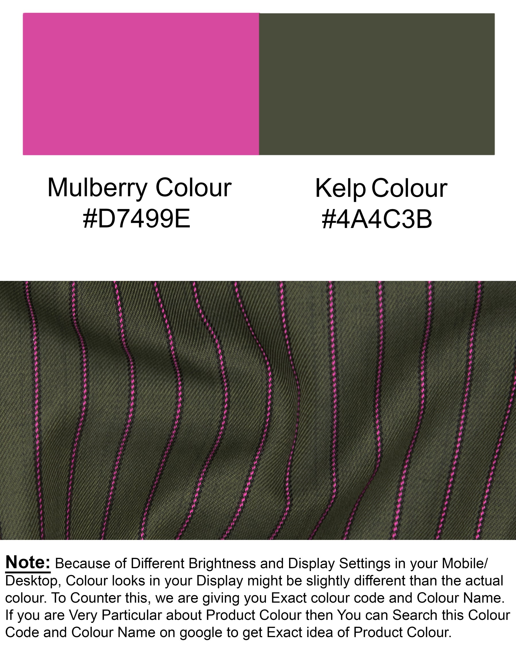 Kelp Green and Mulberry Pink Striped Woolrich Waistcoat V1291-36, V1291-38, V1291-40, V1291-42, V1291-44, V1291-46, V1291-48, V1291-50, V1291-52, V1291-54, V1291-56, V1291-58, V1291-60