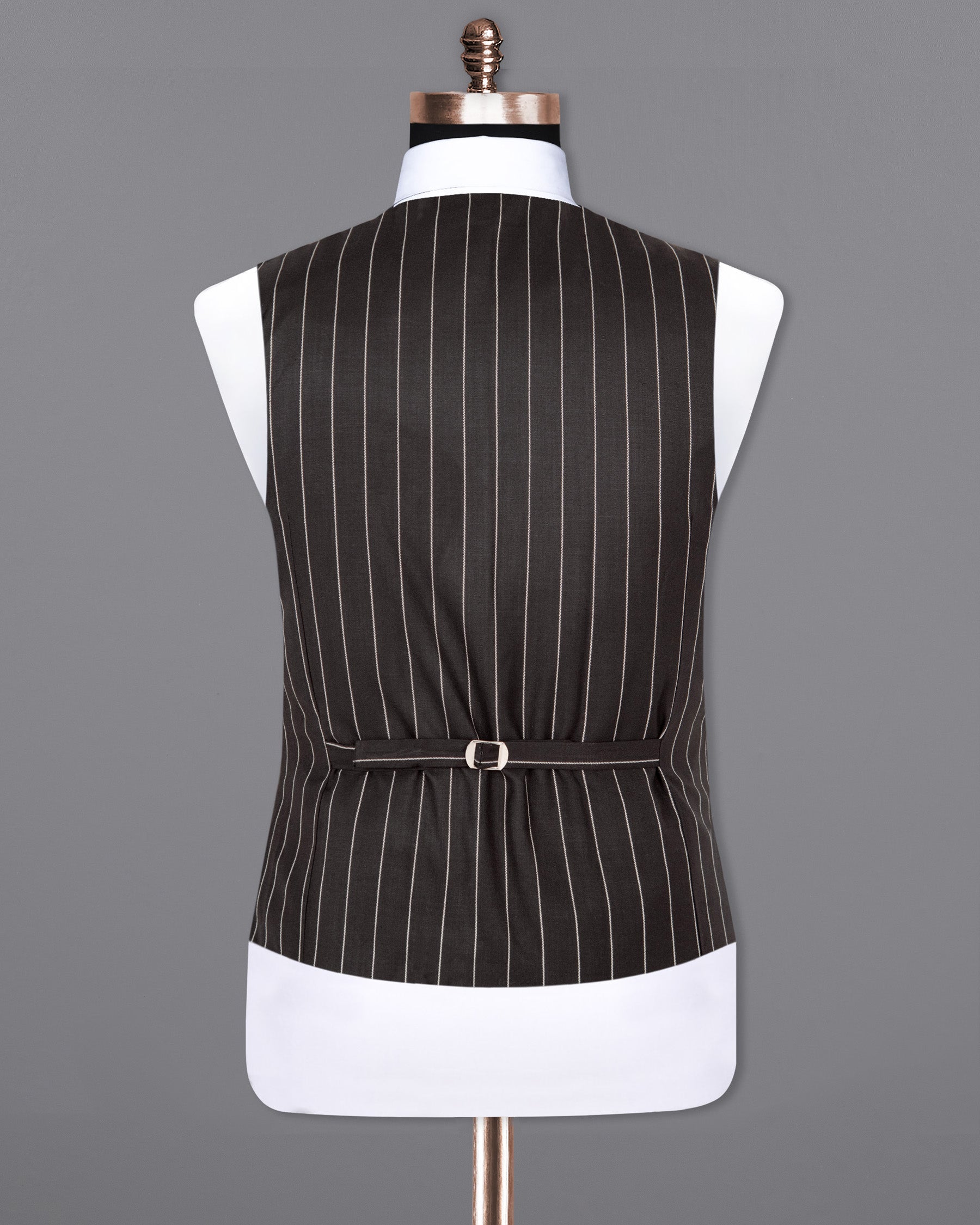 Charcoal Gray with white Striped Woolrich Waistcoat V1293-36, V1293-38, V1293-40, V1293-42, V1293-44, V1293-46, V1293-48, V1293-50, V1293-52, V1293-54, V1293-56, V1293-58, V1293-60