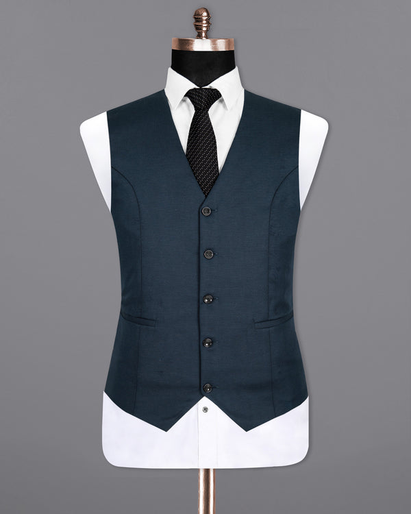 Outer Space Blue Premium Cotton Waistcoat V1294-36, V1294-38, V1294-40, V1294-42, V1294-44, V1294-46, V1294-48, V1294-50, V1294-52, V1294-54, V1294-56, V1294-58, V1294-60