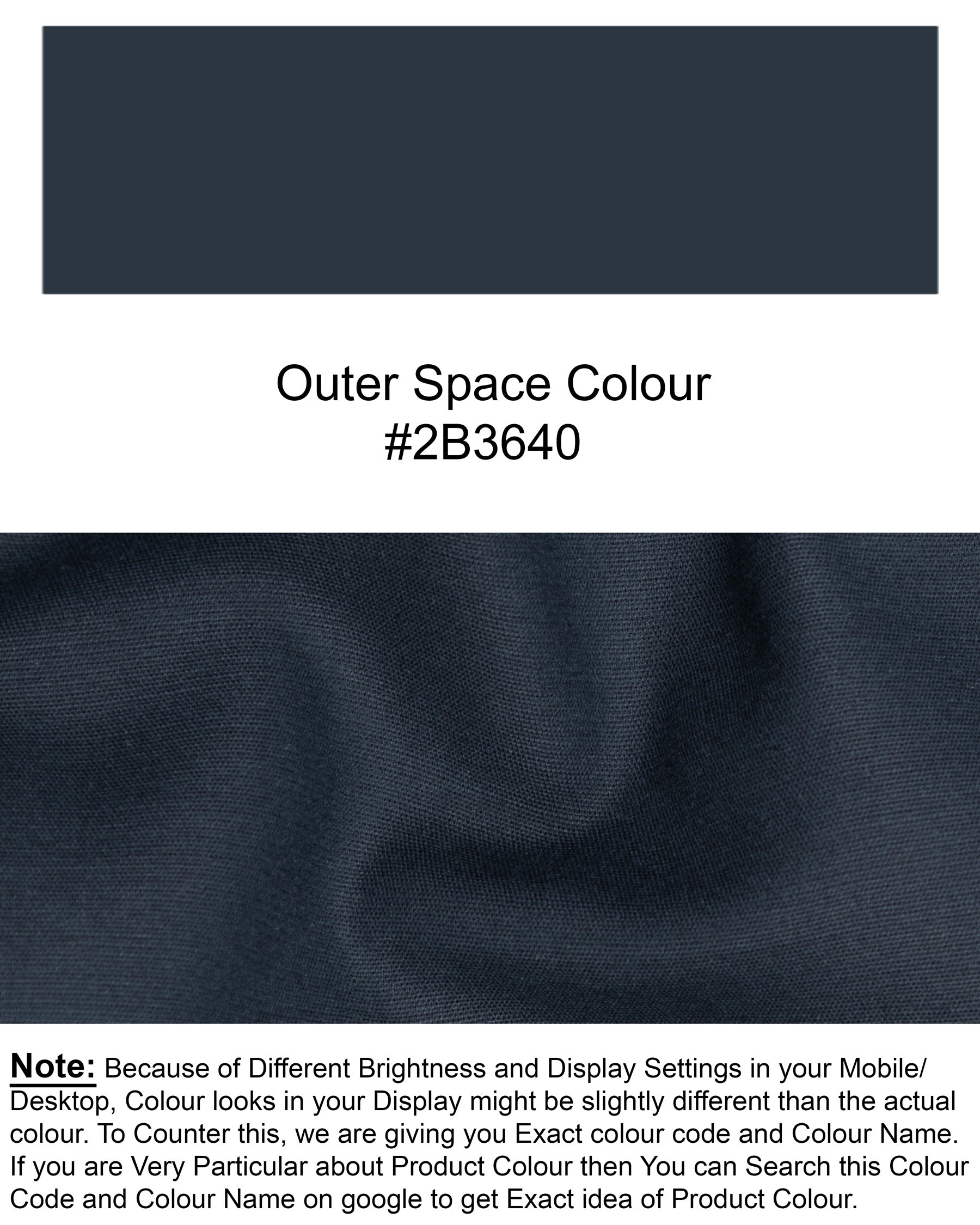 Outer Space Blue Premium Cotton Waistcoat V1294-36, V1294-38, V1294-40, V1294-42, V1294-44, V1294-46, V1294-48, V1294-50, V1294-52, V1294-54, V1294-56, V1294-58, V1294-60