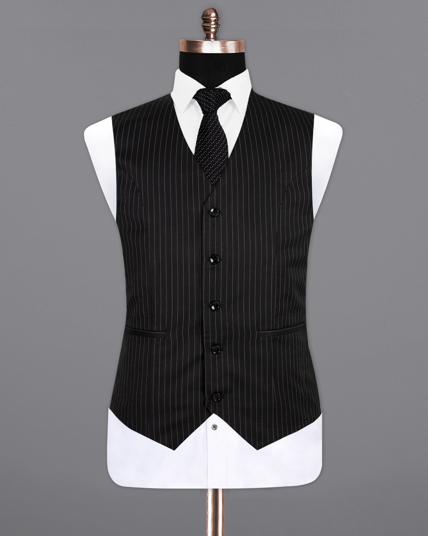 Piano Black Striped Woolrich Waistcoat V1296-36, V1296-40, V1296-42, V1296-44, V1296-48, V1296-52, V1296-54, V1296-56, V1296-58, V1296-60, V1296-38, V1296-46, V1296-50