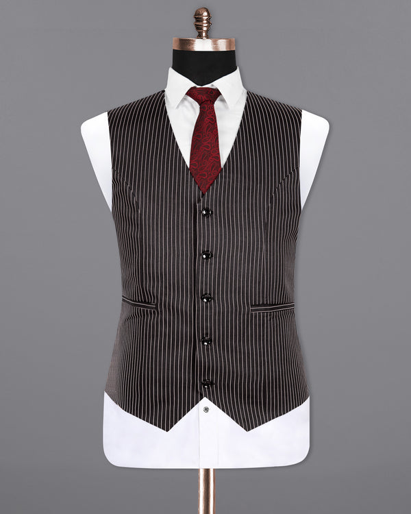 Dune with Swiss Grey Striped Wool Roch Waistcoat V1301-36, V1301-38, V1301-44, V1301-50, V1301-54, V1301-60, V1301-40, V1301-42, V1301-46, V1301-48, V1301-52, V1301-56, V1301-58