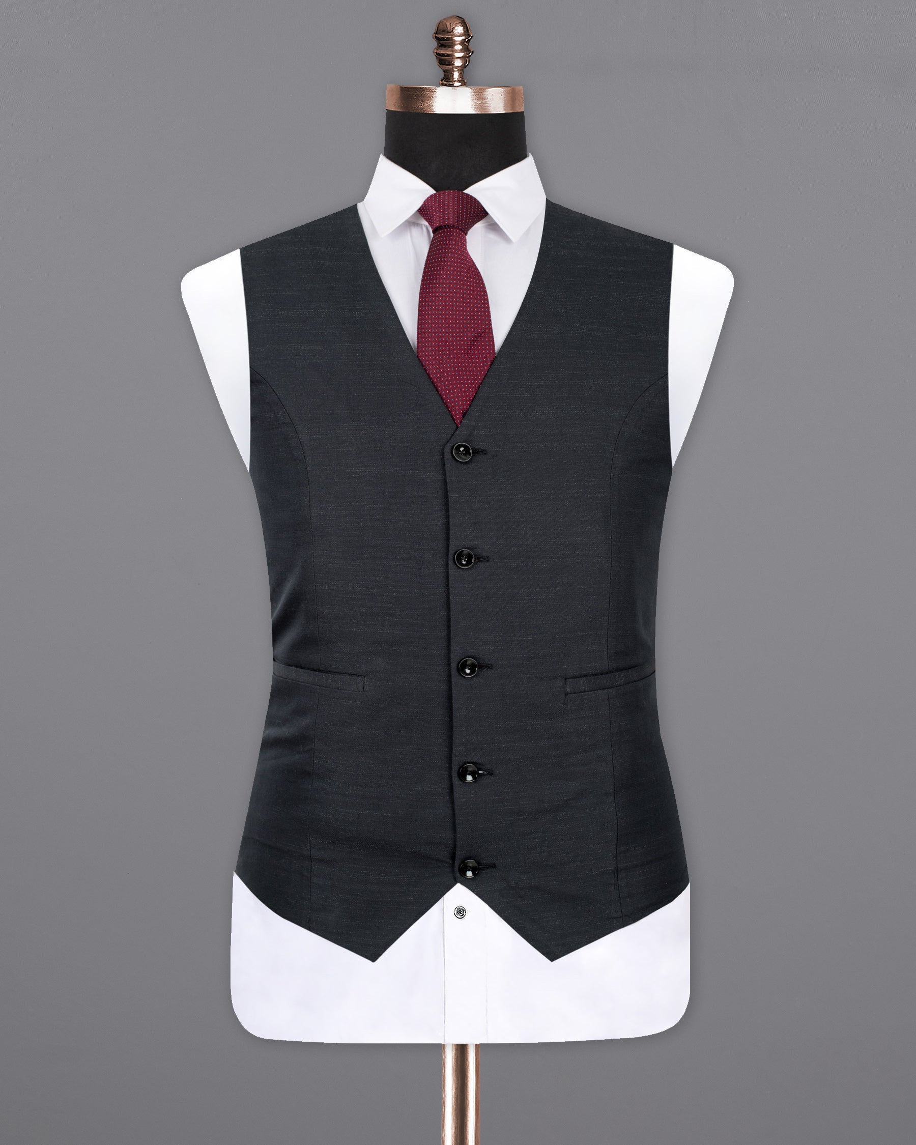 Charade Grey Premium Cotton Waistcoat