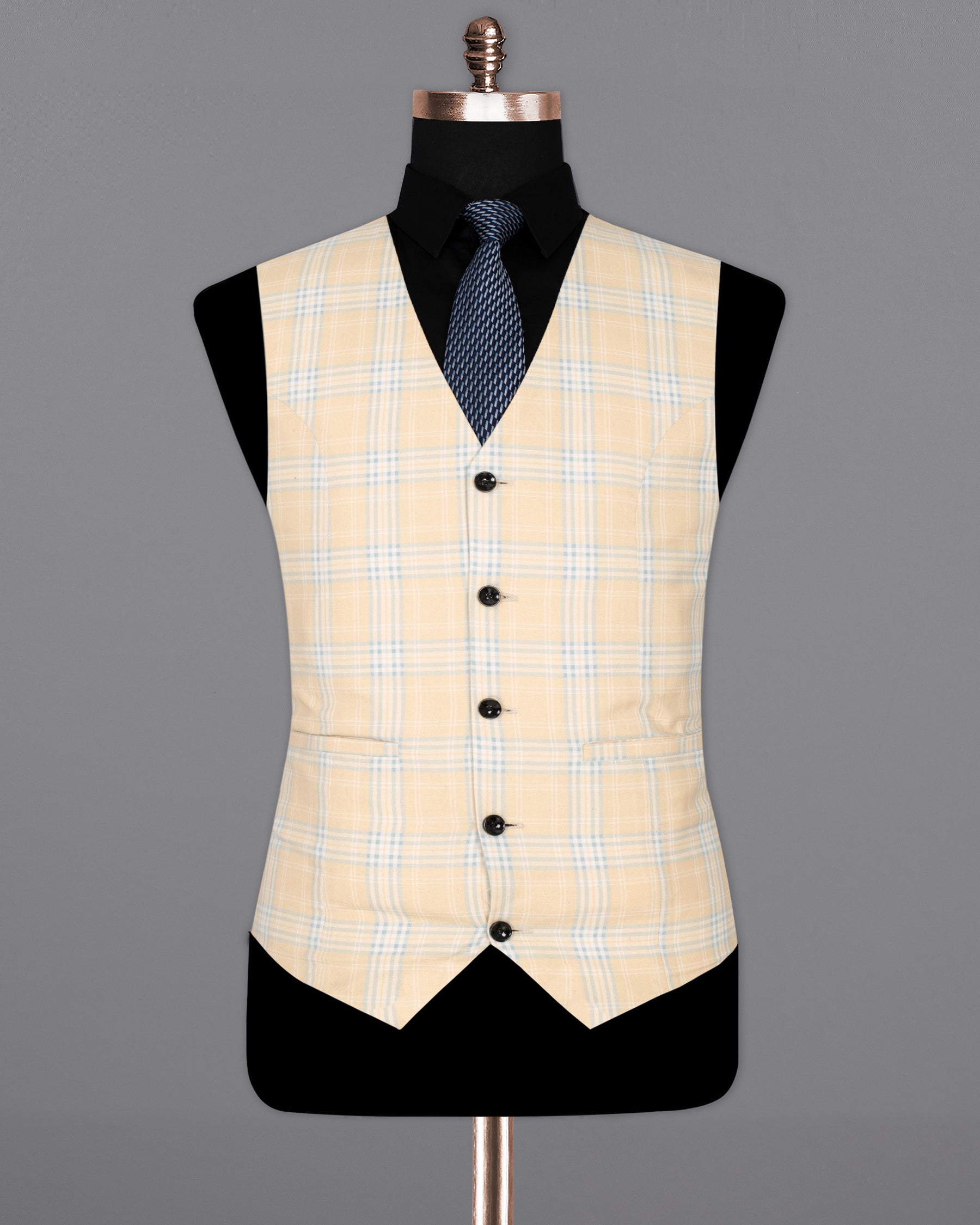 Karry Plaid Wool Rich Waistcoat