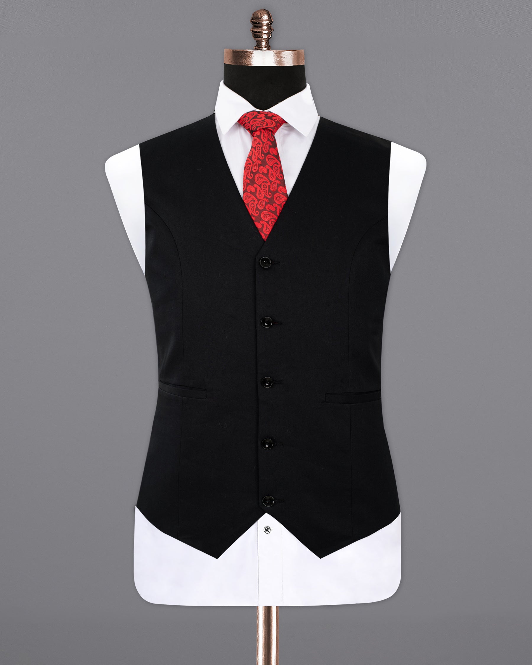 Black Russian Wool Rich Waistcoat