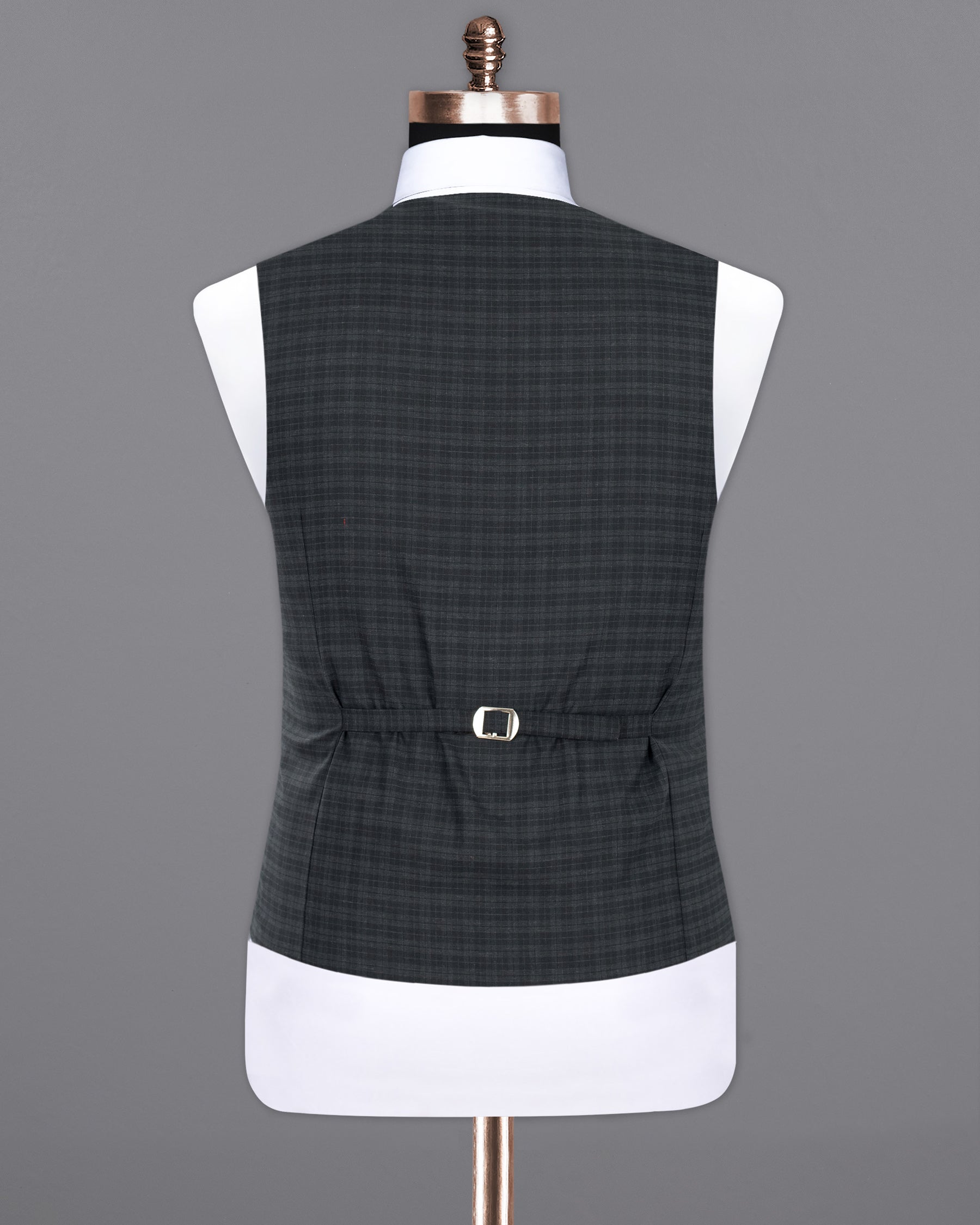 Shark Grey Plaid Wool Rich Waistcoat