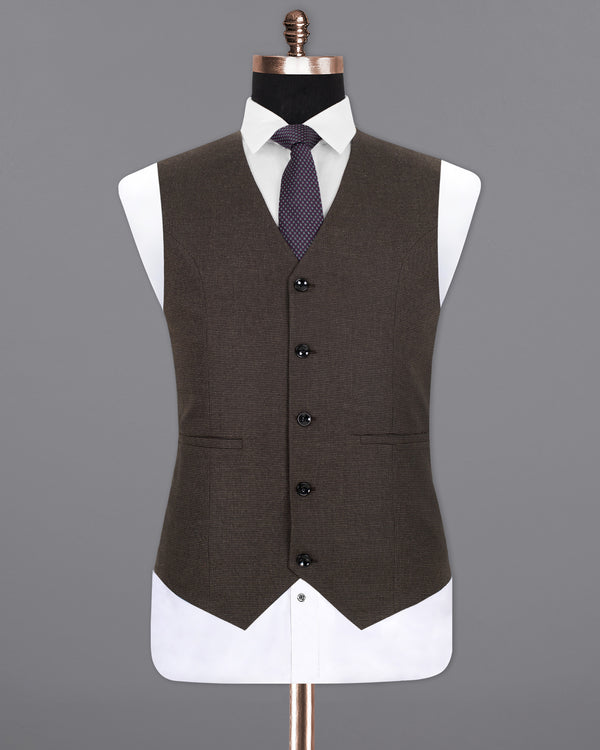 Coffee Bean Brown  Premium Cotton Waistcoat